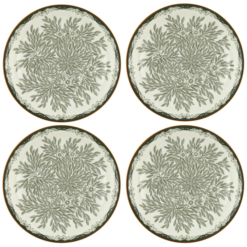 Ostindia Floris Dyb Tallerken 22 cm 4-pak, Grøn