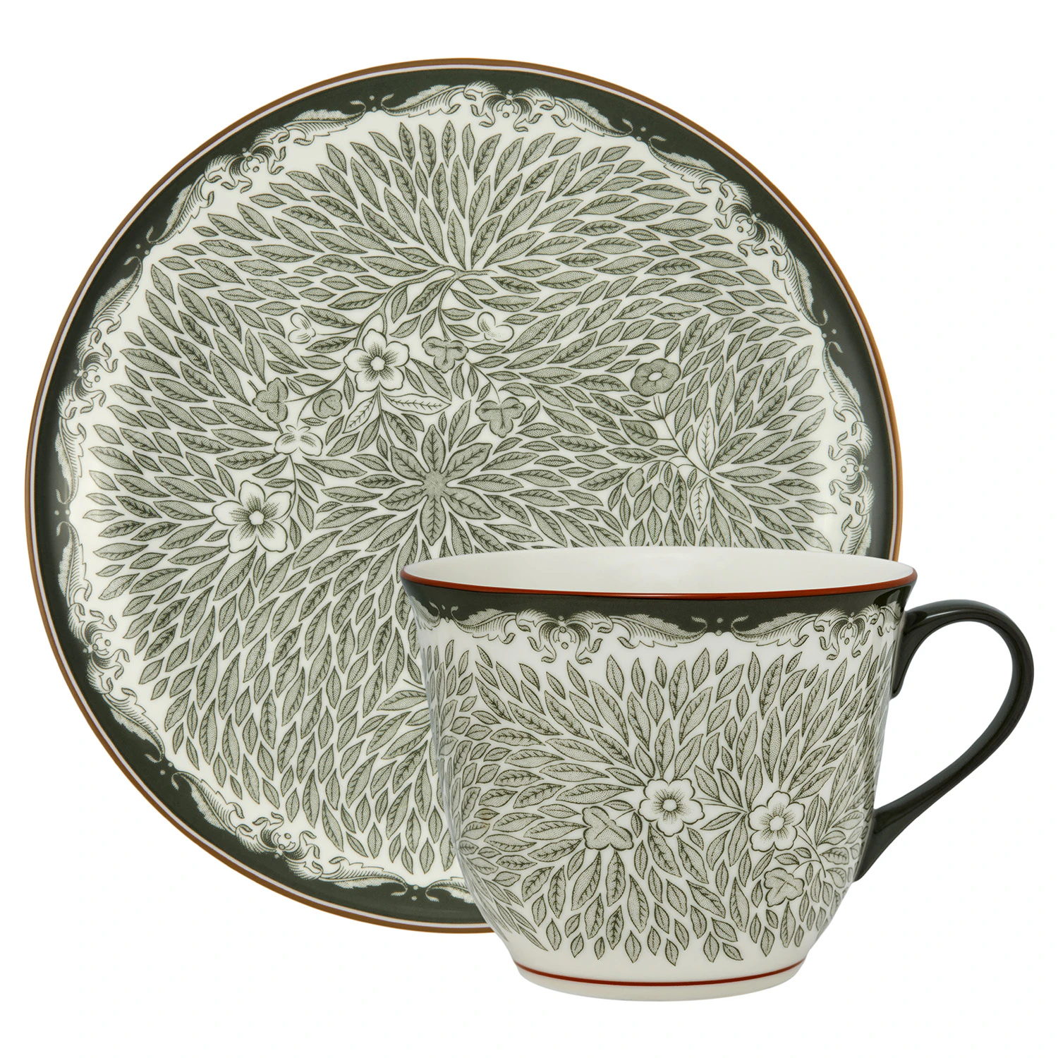 R&ouml;rstrand Ostindia Floris Krus & Tallerken - Kaffekopper Porcel&aelig;n Gr&oslash;n - 1074226