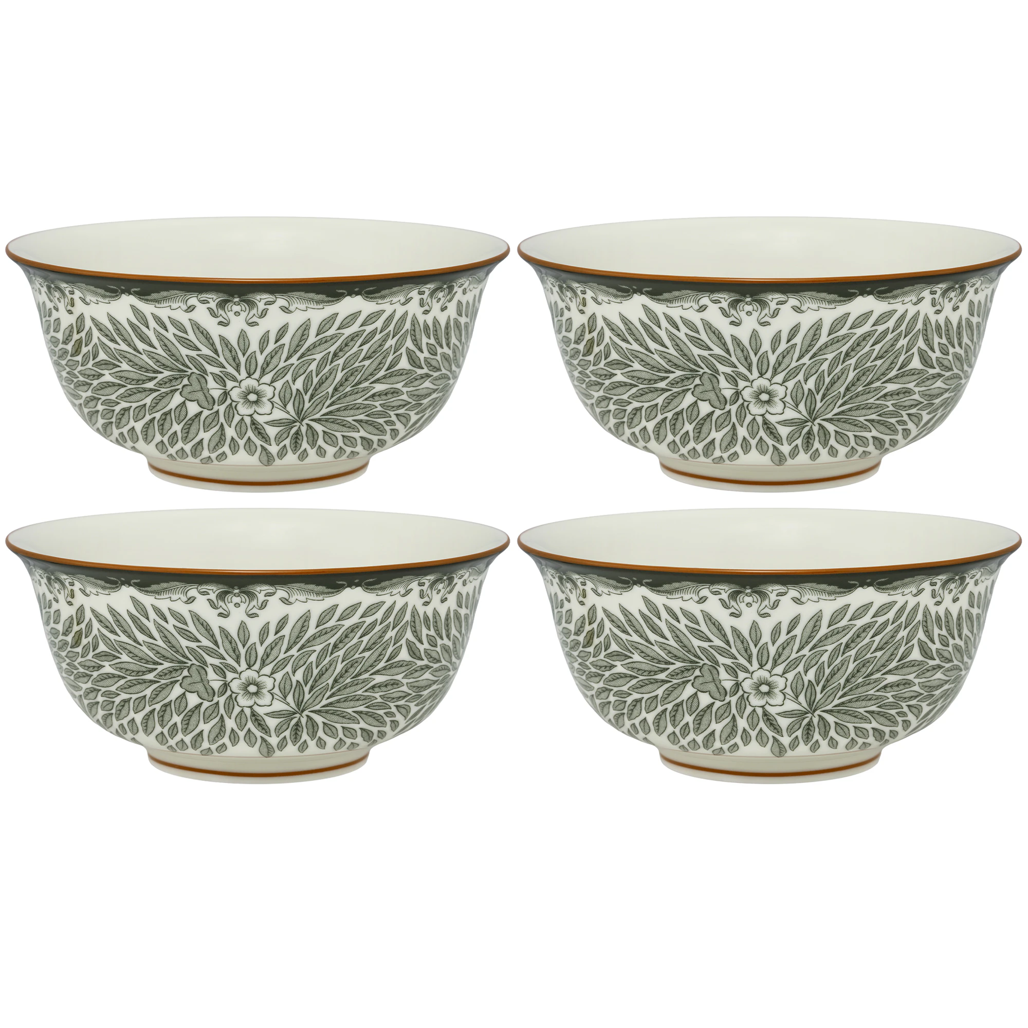 R&ouml;rstrand Ostindia Floris Sk&aring;l 50 Cl 4-pak - Serveringssk&aring;le Porcel&aelig;n Gr&oslash;n - 1074219-4PACK