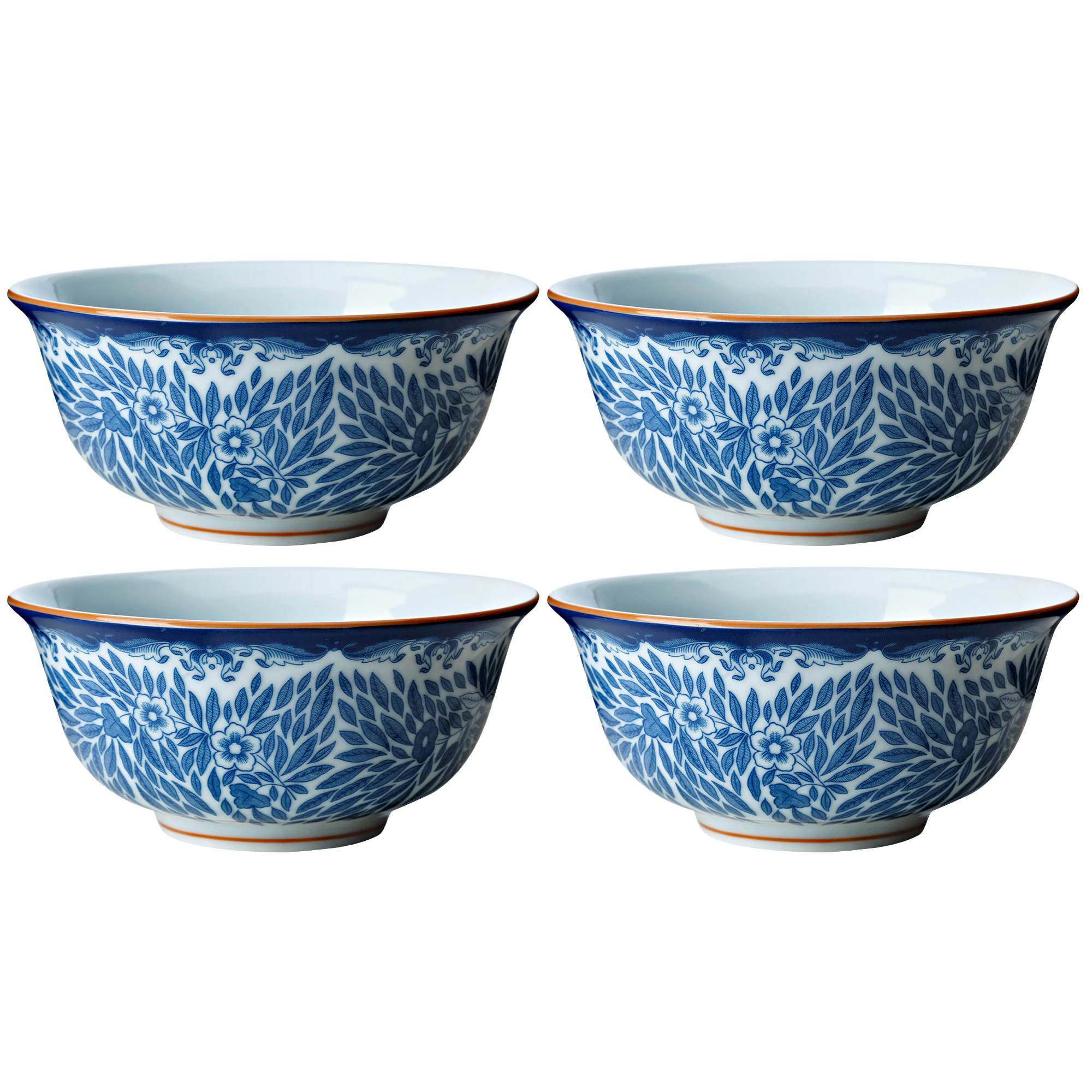 R&ouml;rstrand Ostindia Floris Sk&aring;l 50 Cl 4-pak - Serveringssk&aring;le Porcel&aelig;n Bl&aring; - 1012346X4