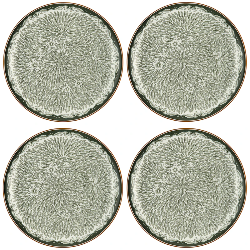 Ostindia Floris Tallerken 20 cm 4-pak, Grøn