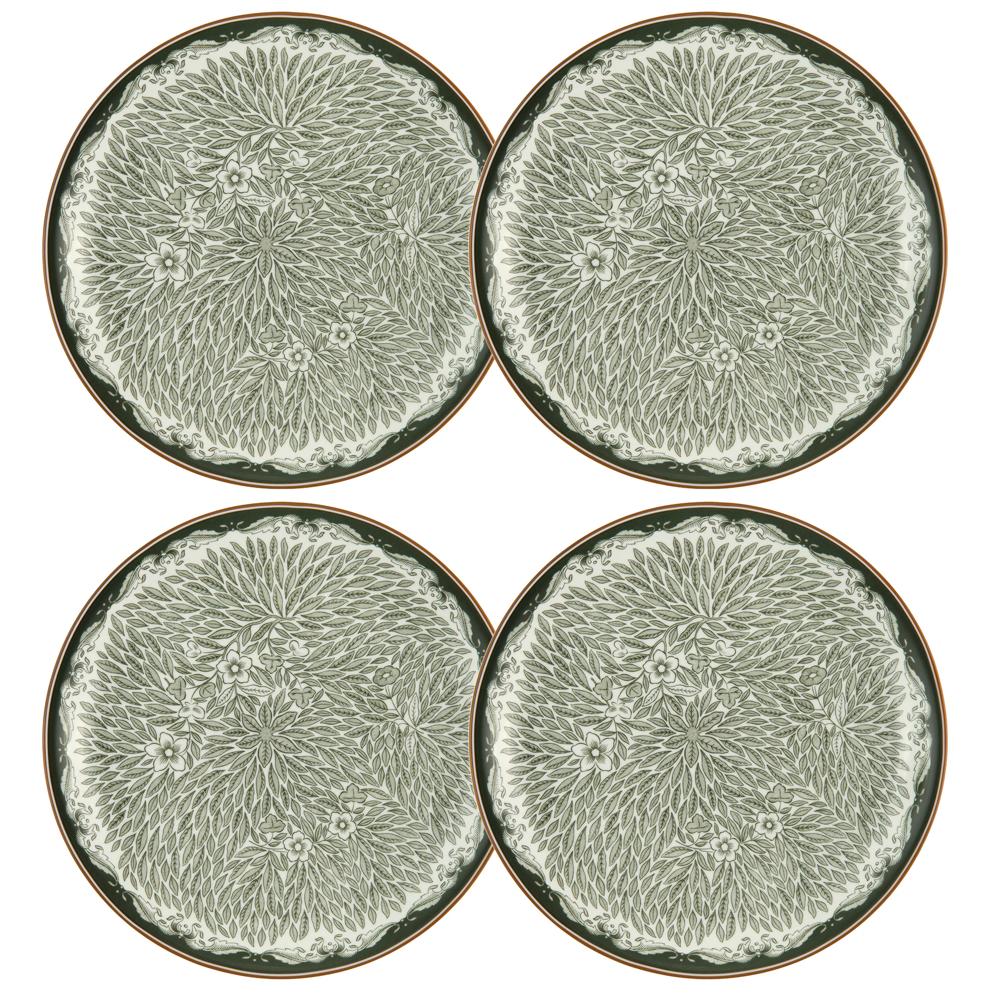 R&ouml;rstrand Ostindia Floris Tallerken 20 Cm 4-pak - Asietter Porcel&aelig;n Gr&oslash;n - 1074223-4PACK