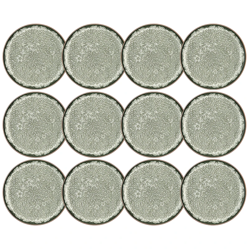 Ostindia Floris Tallerken 20 cm 12-pak, Grøn