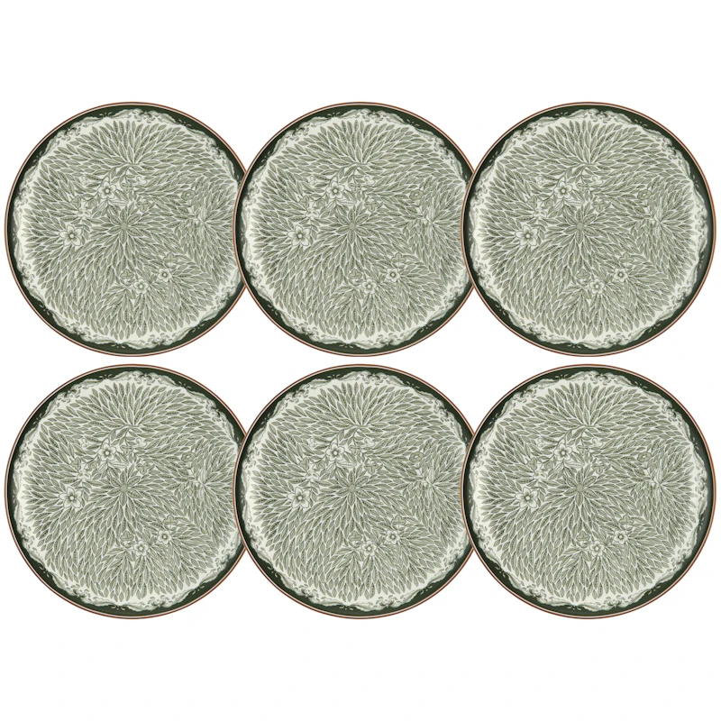 Ostindia Floris Tallerken 20 cm 6-pak, Grøn