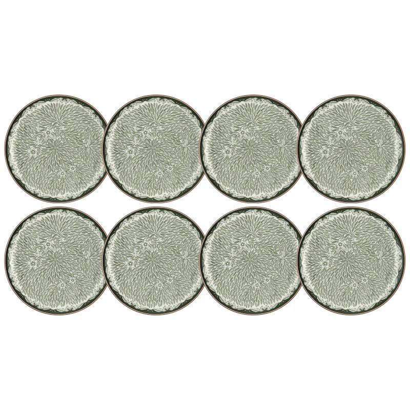 Ostindia Floris Tallerken 20 cm 8-pak, Grøn