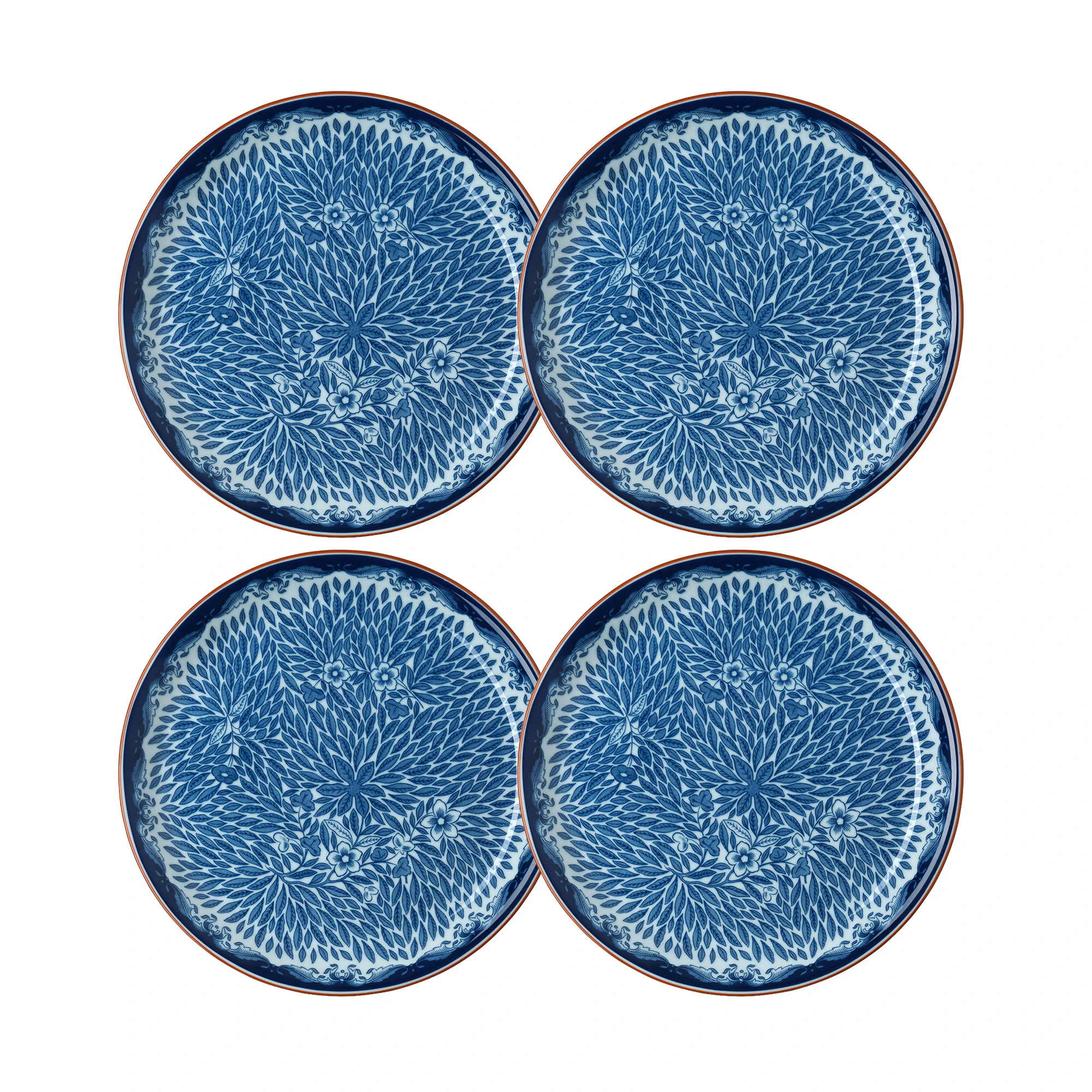 R&ouml;rstrand Ostindia Floris Tallerken 20 Cm 4-pak - Middagstallerkner Porcel&aelig;n Bl&aring; - 1012348X4