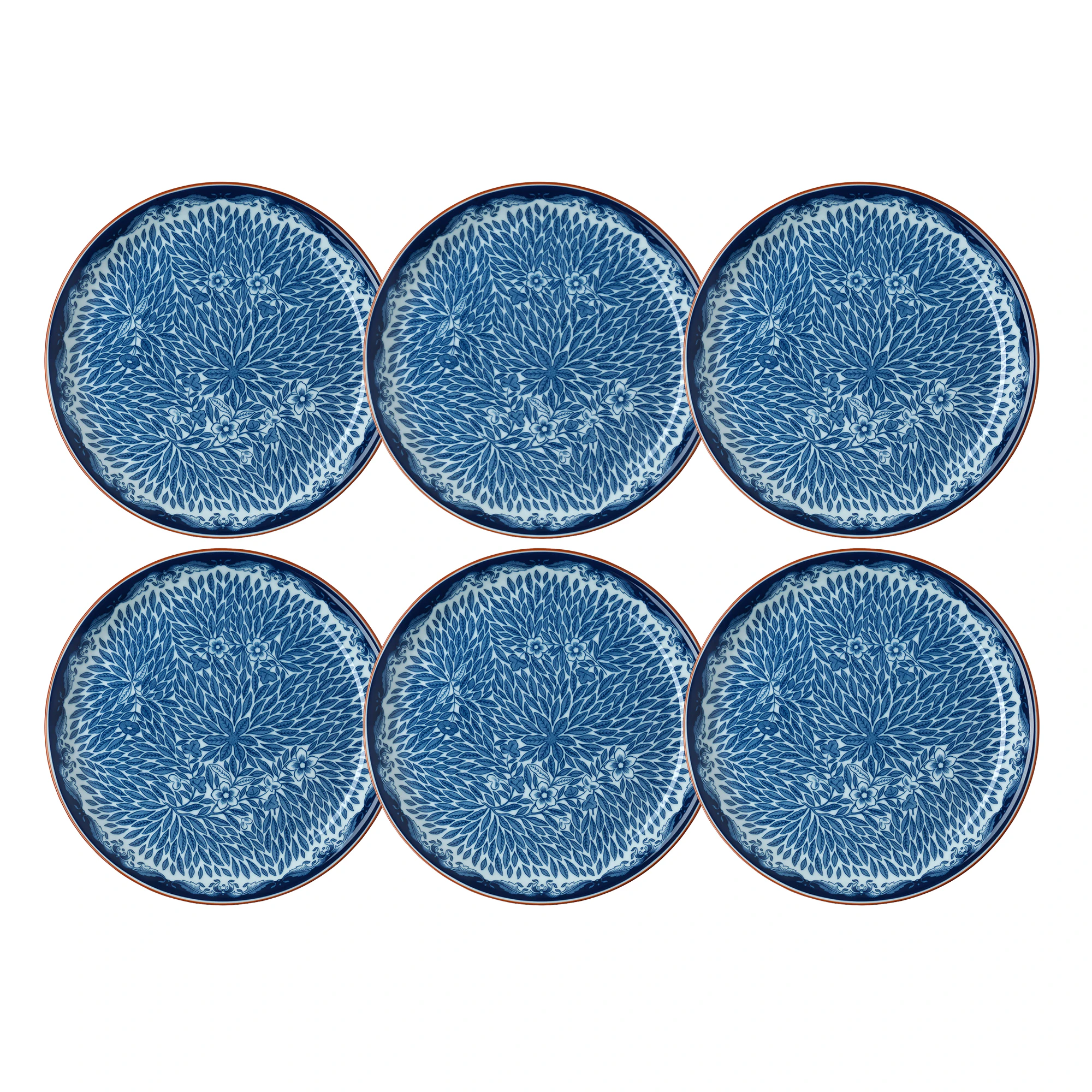 R&ouml;rstrand Ostindia Floris Tallerken 20 Cm 6-pak - Middagstallerkner Porcel&aelig;n Bl&aring; - 1012348X6