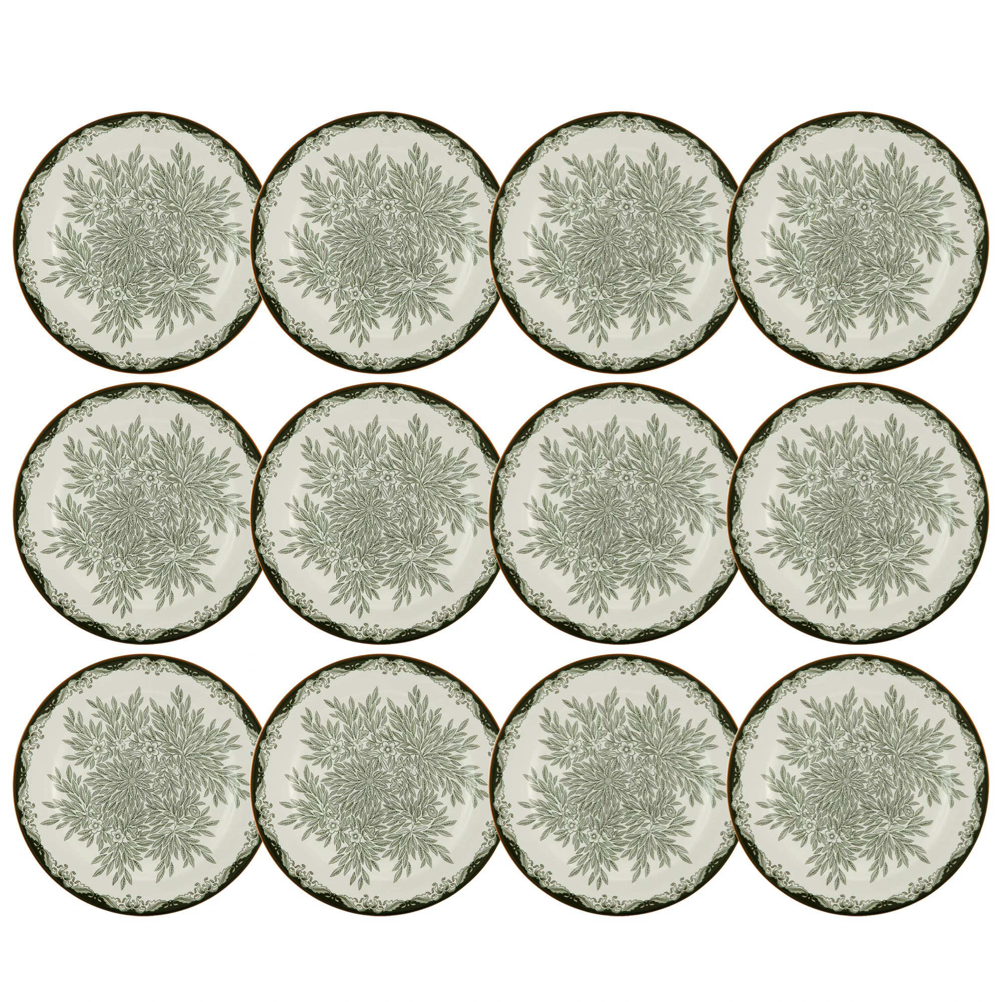 R&ouml;rstrand Ostindia Floris Tallerken 27 Cm 12-pak - Middagstallerkner Porcel&aelig;n Gr&oslash;n - 1074225X12