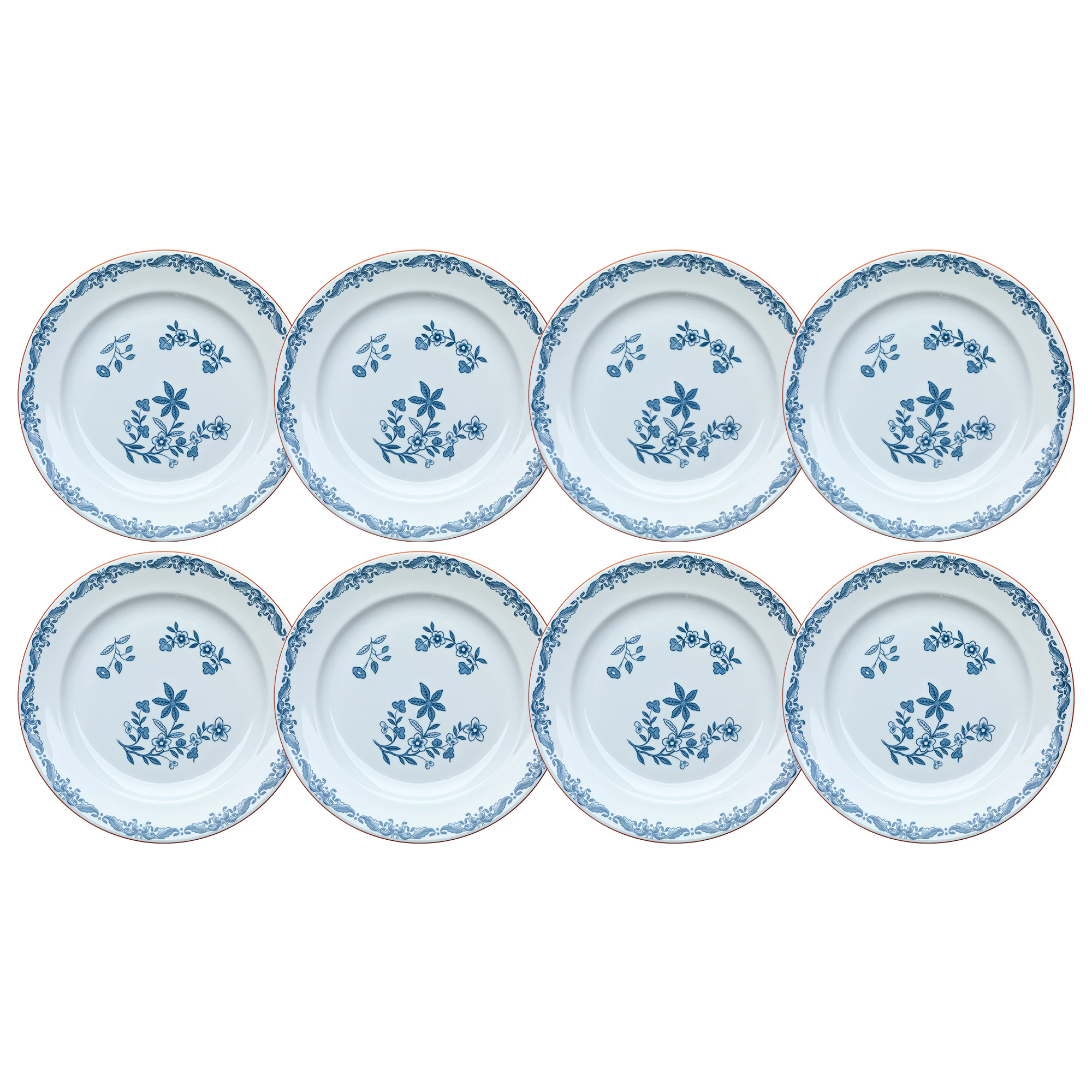 R&ouml;rstrand Ostindia Sidetallerken 18 Cm 8-pak - Middagstallerkner Porcel&aelig;n Hvid - 1011696X8