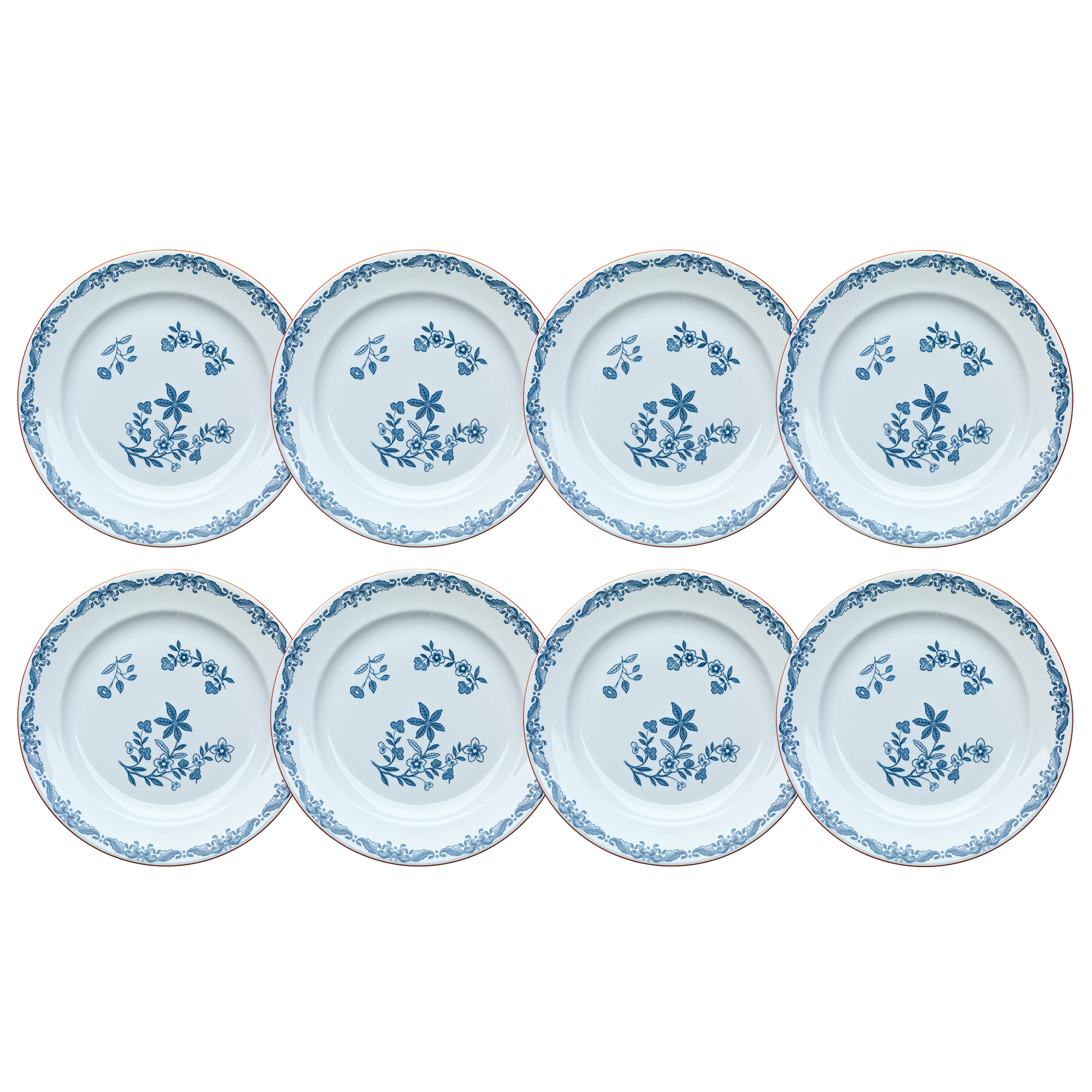 R&ouml;rstrand Ostindia Tallerken 21 Cm 8-pak - Middagstallerkner Porcel&aelig;n Hvid - 1011694X8