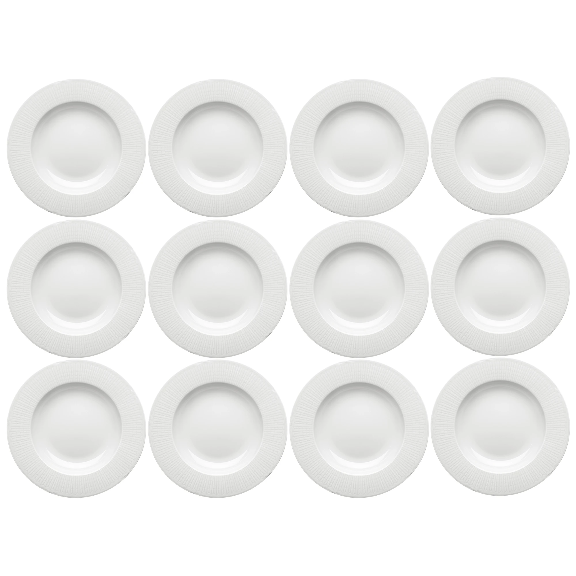 R&ouml;rstrand Swedish Grace Dyb Tallerken 25 Cm 12-pak Sne - Dybe tallerkner Porcel&aelig;n Snow (White) - 1012215X12