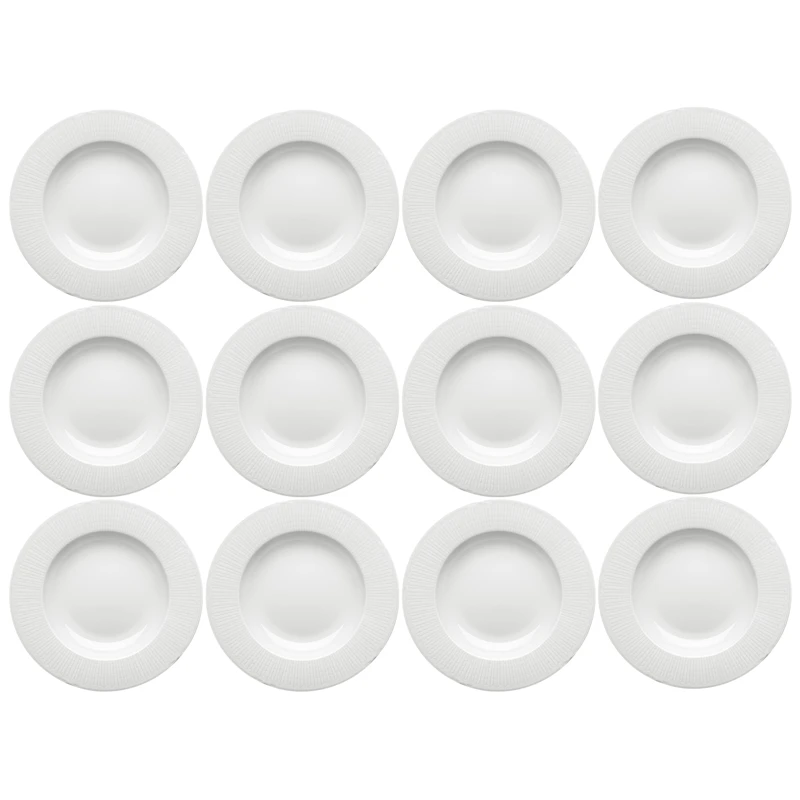 Swedish Grace Dyb Tallerken 25 cm 12-pak, Sne