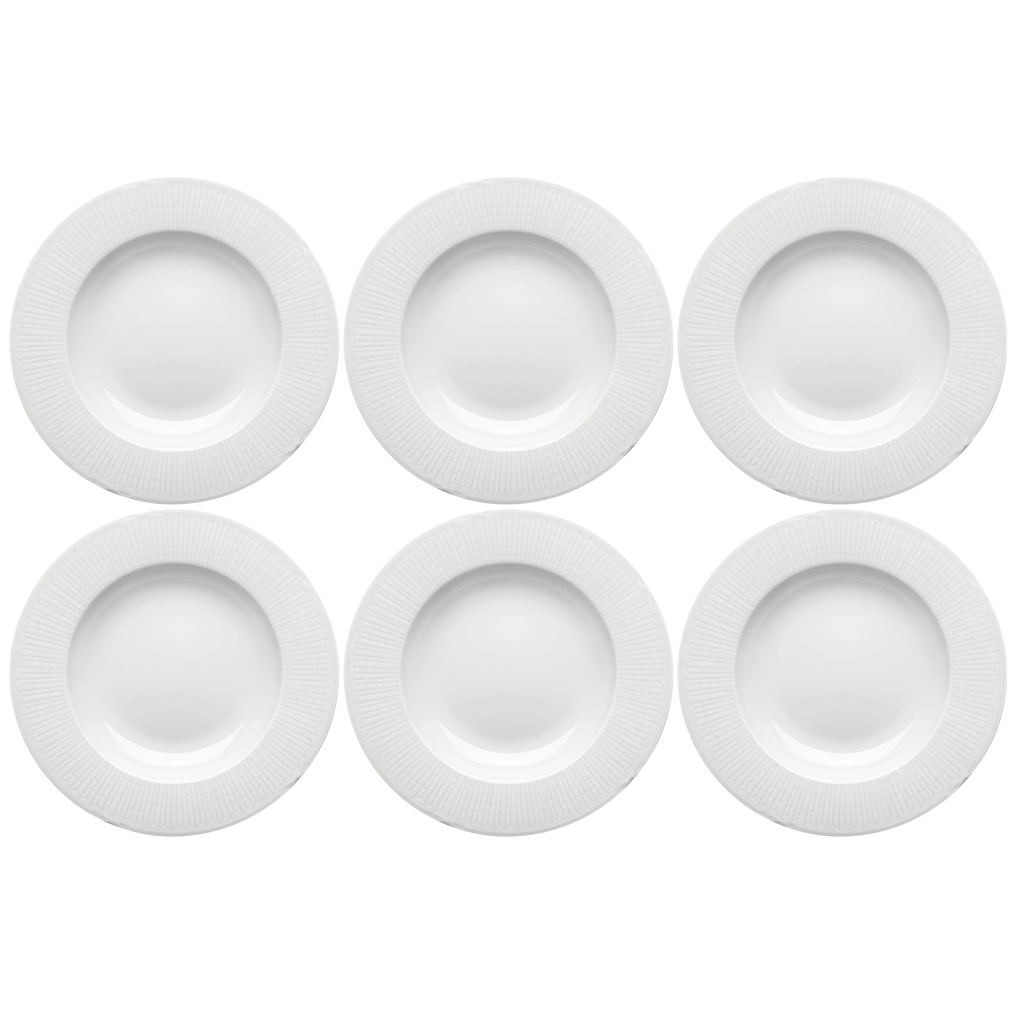 R&ouml;rstrand Swedish Grace Dyb Tallerken 25 Cm 6-pak Sne - Dybe tallerkner Porcel&aelig;n Snow (White) - 1012215X6