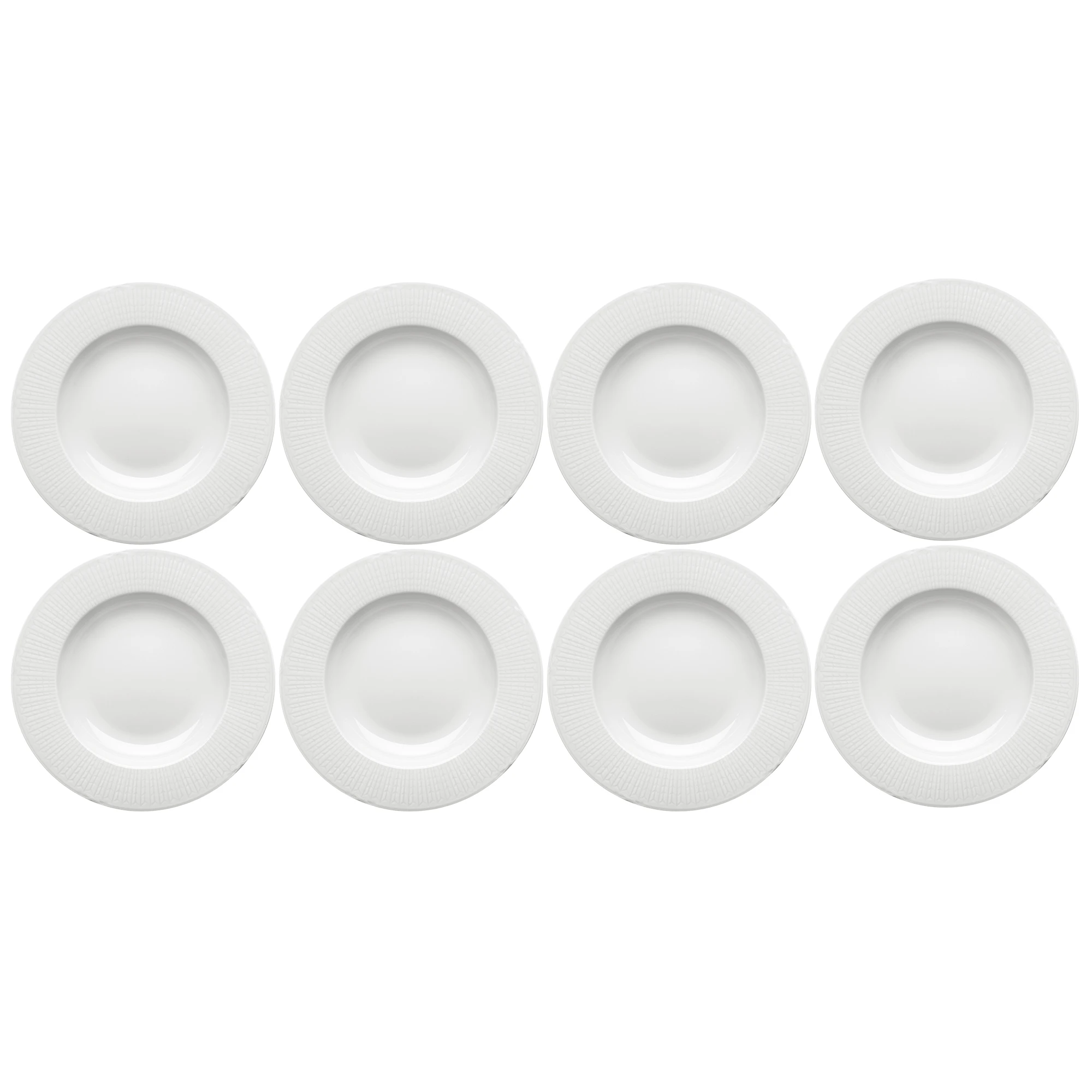R&ouml;rstrand Swedish Grace Dyb Tallerken 25 Cm 8-pak Sne - Dybe tallerkner Porcel&aelig;n Snow (White) - 1012215X8