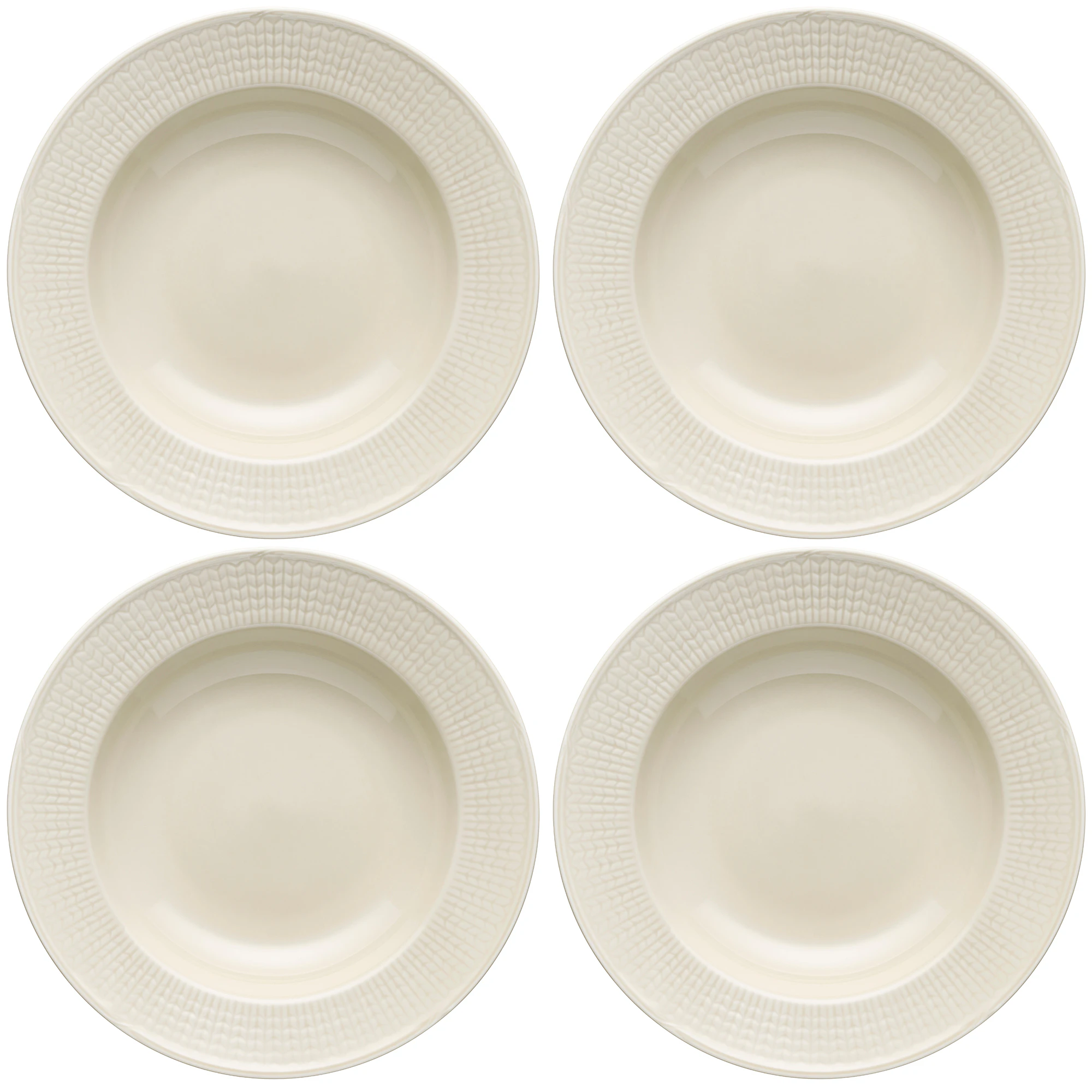 R&ouml;rstrand Swedish Grace Dyb Tallerken 25 Cm 4-pak Havre - Dybe tallerkner Porcel&aelig;n Oat (Beige) - 1069429X4