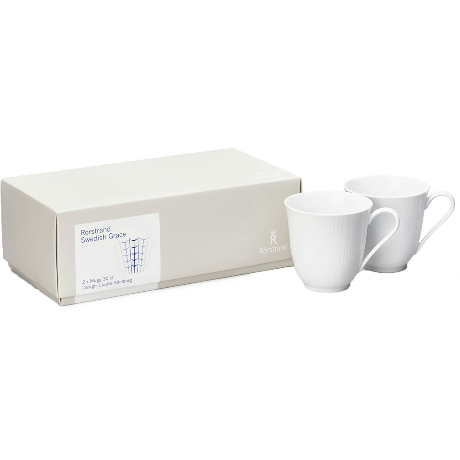 R&ouml;rstrand Swedish Grace Krus 30cl 2-pak Sne - Kaffekopper Porcel&aelig;n Snow (White) - 1026699