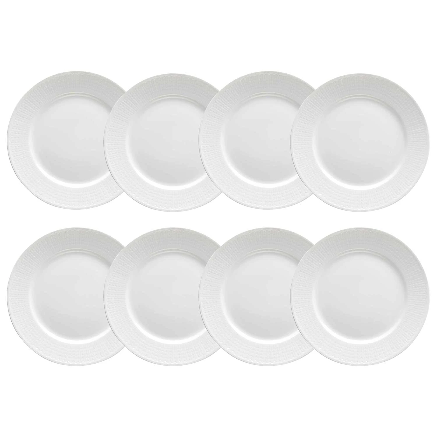 R&ouml;rstrand Swedish Grace Plate 27 Cm Snow (White) 8 Pcs - Middagstallerkner Porcel&aelig;n Snow (White) - 1011834-8pack