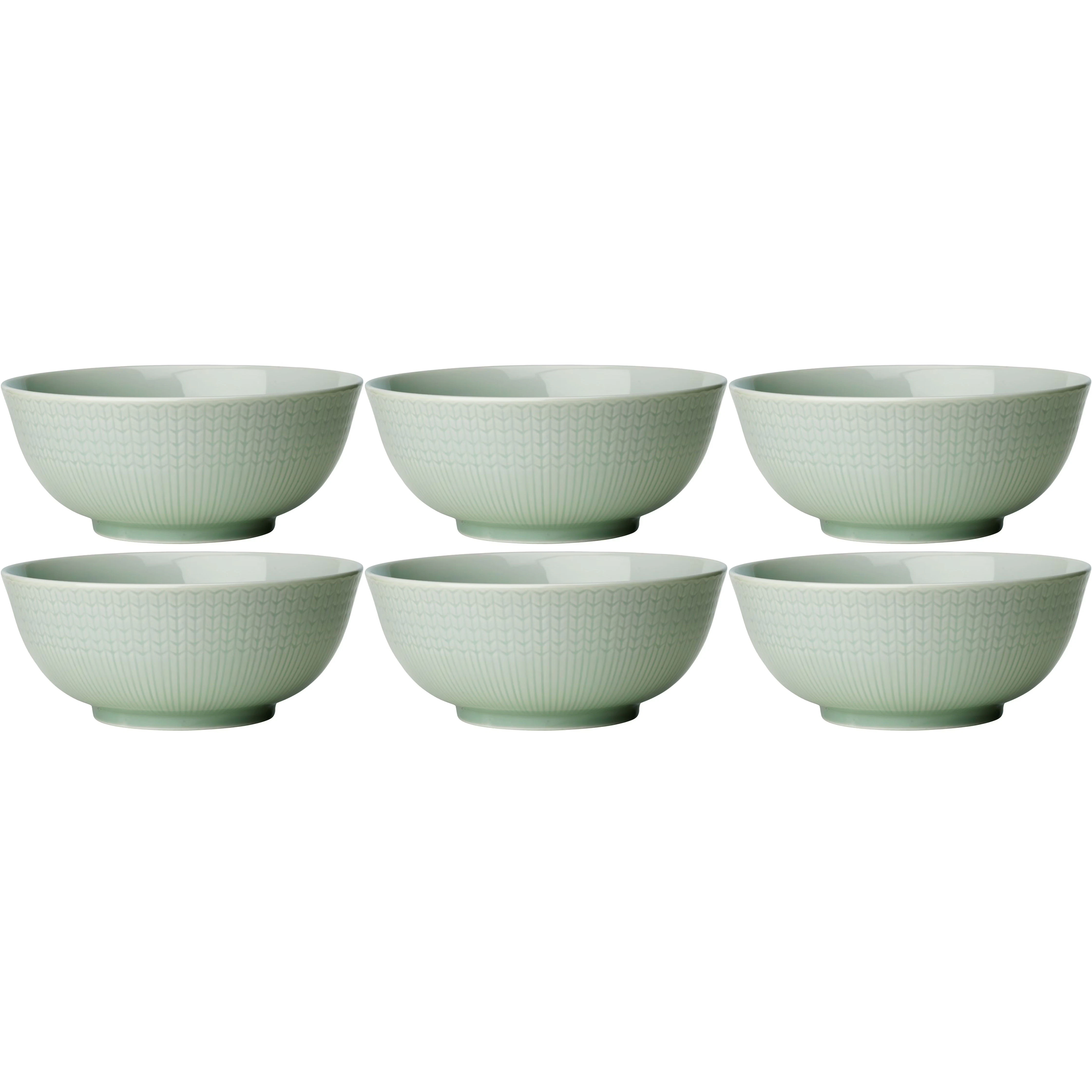 R&ouml;rstrand Swedish Grace Sk&aring;l 60 Cl 6-pak Meadow (Light Green) - Serveringssk&aring;le Porcel&aelig;n Eng - 1019390, 6-PACK