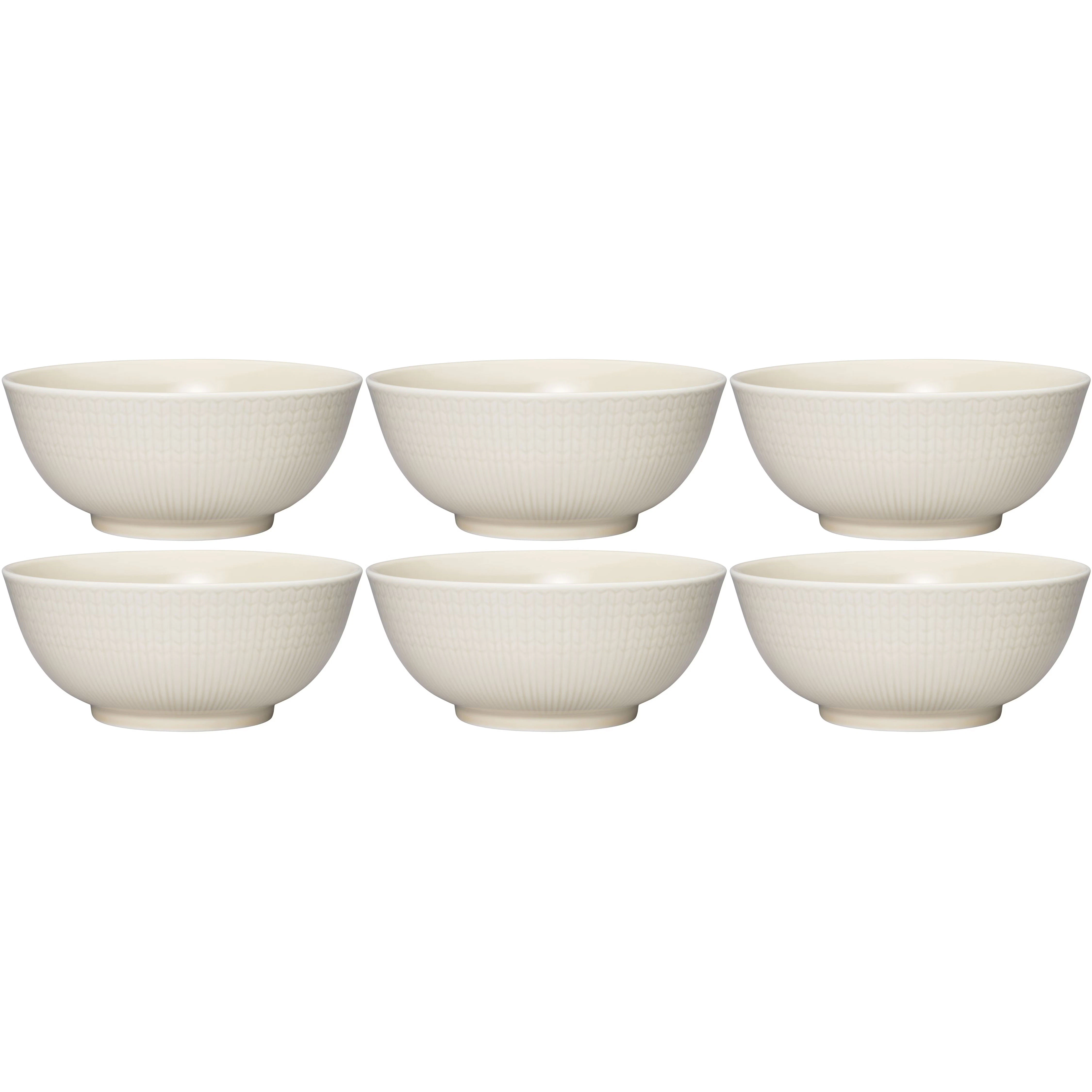 R&ouml;rstrand Swedish Grace Sk&aring;l 60 Cl 6-pak Oat (Beige) - Serveringssk&aring;le Porcel&aelig;n Oat (Beige) - 1069428, 6-PACK