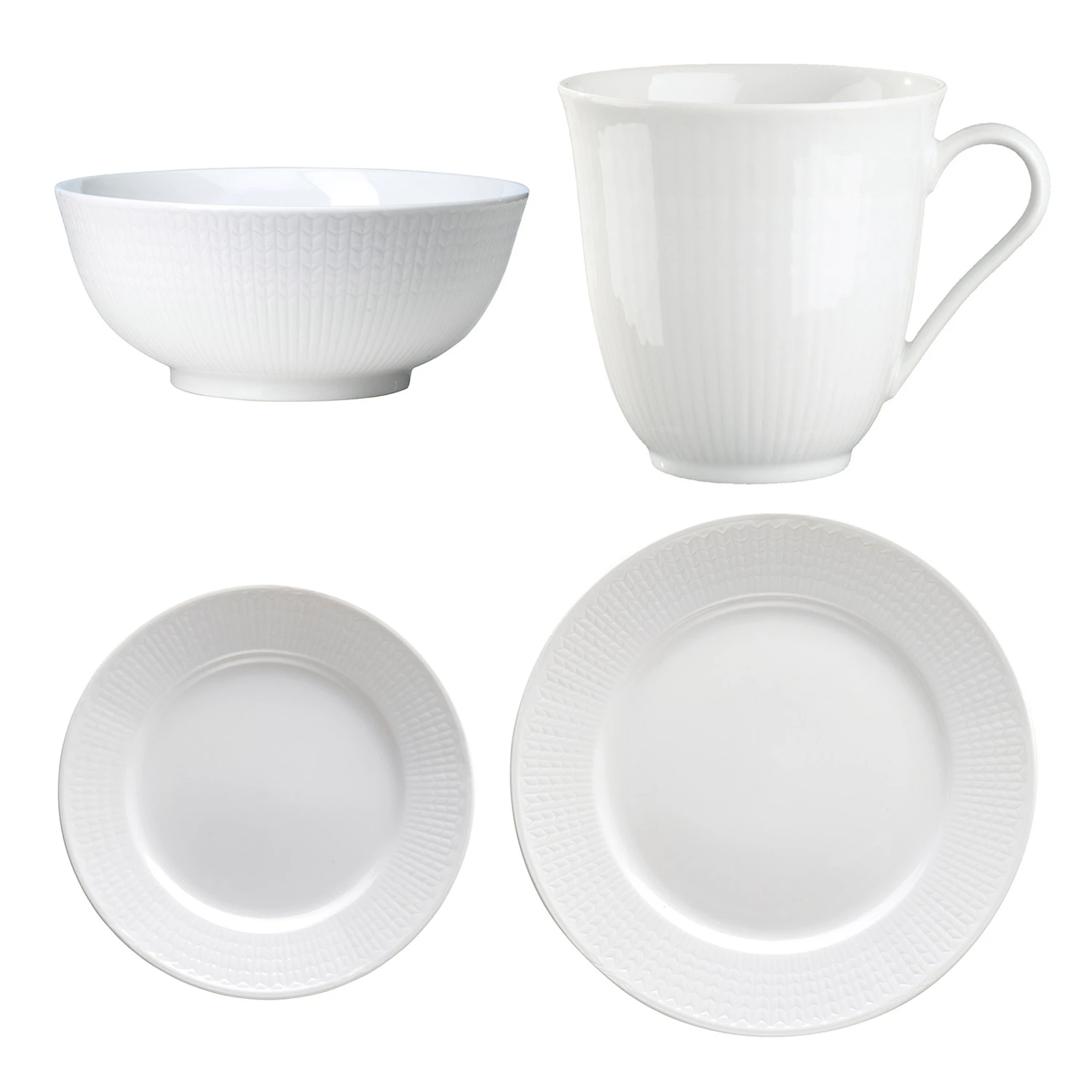 R&ouml;rstrand Swedish Grace Starts&aelig;t 8 Dele Sne - Service & Starts&aelig;t Porcel&aelig;n Snow (White) - 1025894