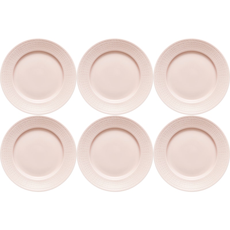 Swedish Grace Tallerken 21 cm 6-pak, Rose (Pink)
