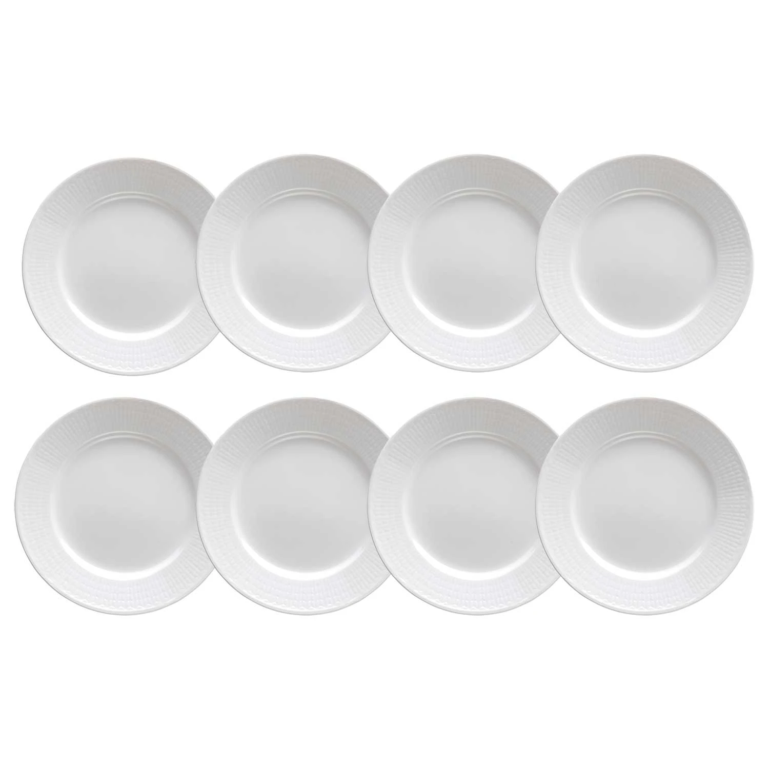 R&ouml;rstrand Swedish Grace Tallerken 21 Cm Sne 8 Stk - Middagstallerkner Porcel&aelig;n Snow (White) - 1011836-8pack