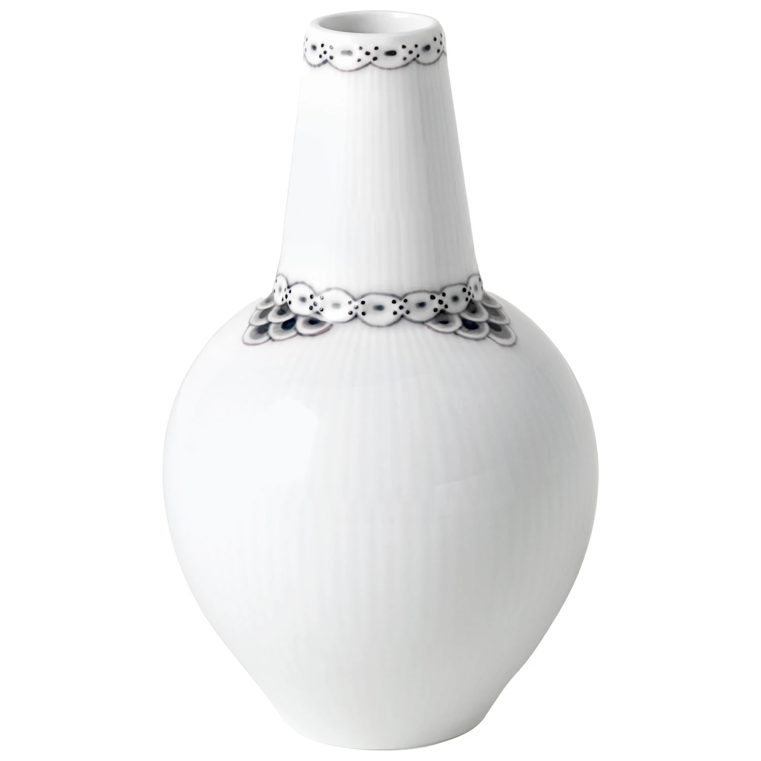 Royal Copenhagen Black Lace Vase 15 Cm - Vaser Porcel&aelig;n Hvid - 1068628