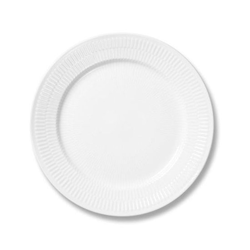 White Fluted Tallerken 22cm
