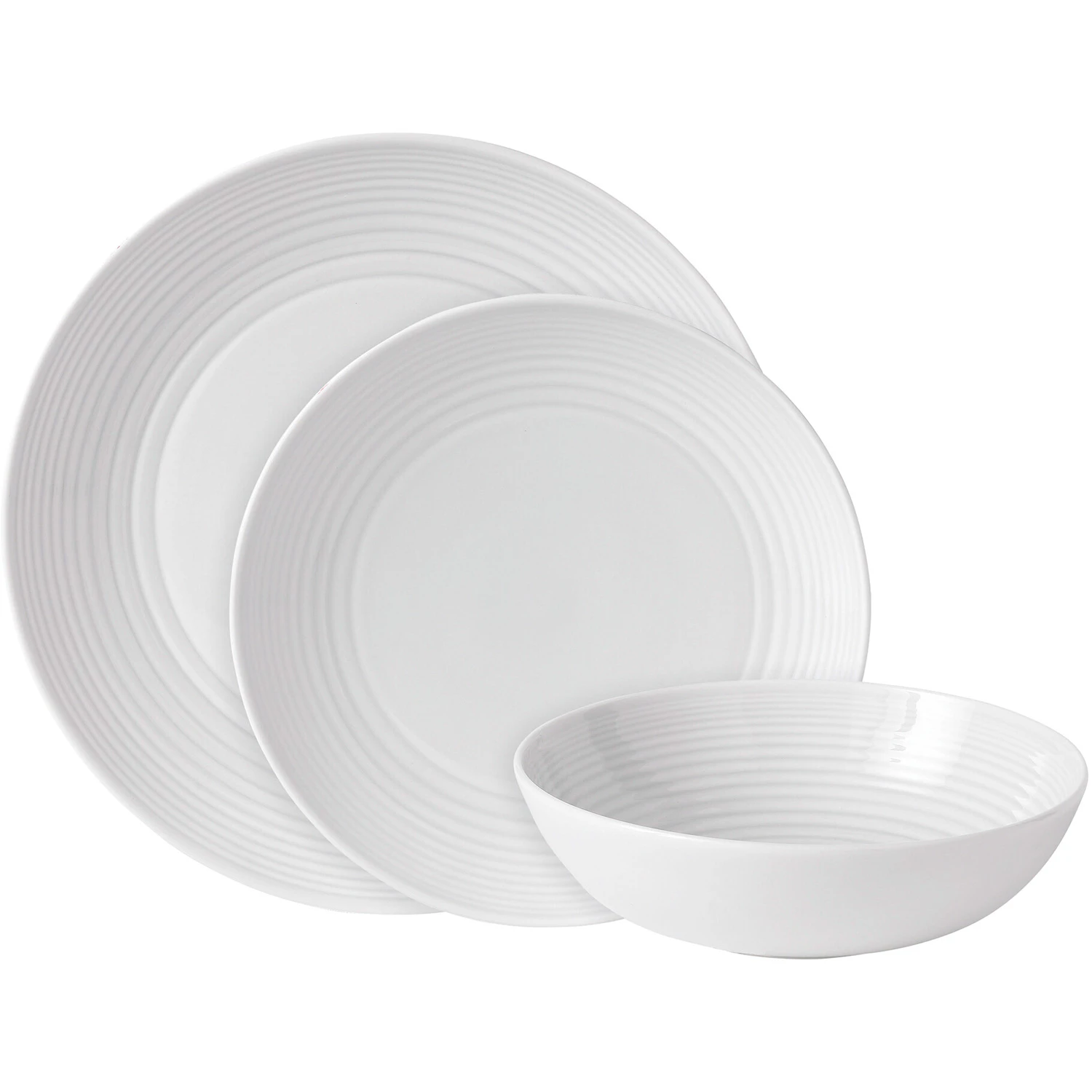Royal Doulton Maze White Middagsservice 12-pak - Service & Starts&aelig;t Stent&oslash;j Hvid - GRMZWH22417