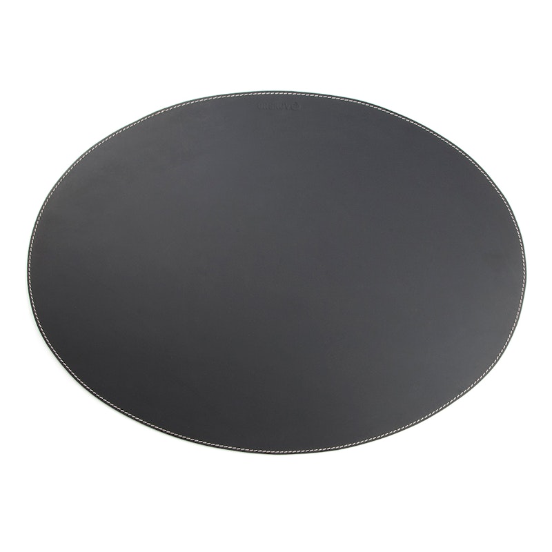 Dækkeserviet 34x47cm, Læder, Sort