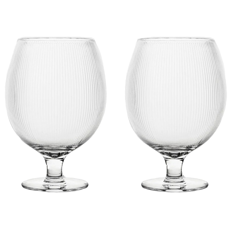 Blanka Ølglas Riflet 50 cl 2-pak, Klart