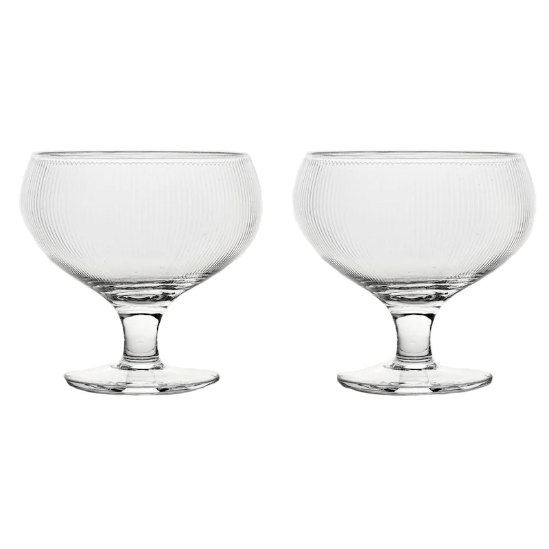 Blanka Champagneskål Riflet 30 cl 2-pak, Klar