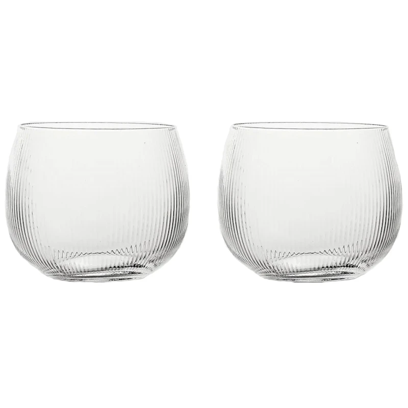 Blanka Drikkeglas Riflet 50 cl 2-pak, Klart