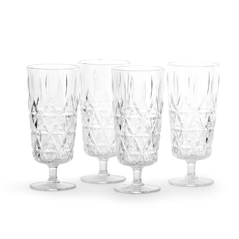 Picknick Glas Højt med Fod Akryl 4-pak, Klart