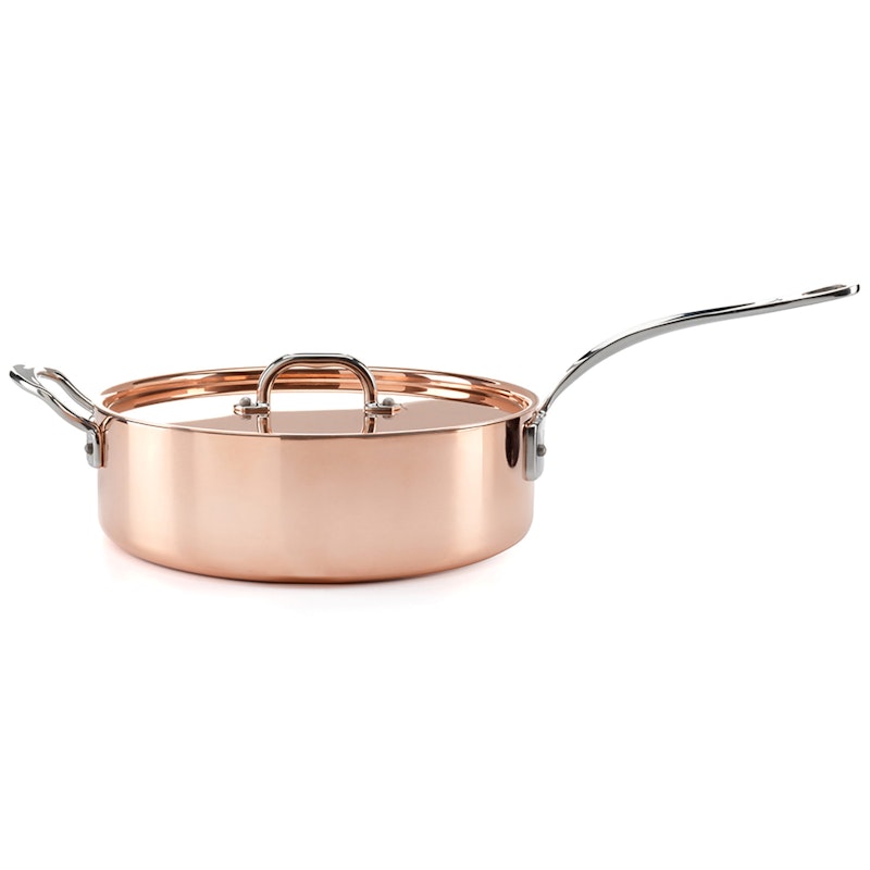 Sautépande Med Låg Kobber, Ø26 cm