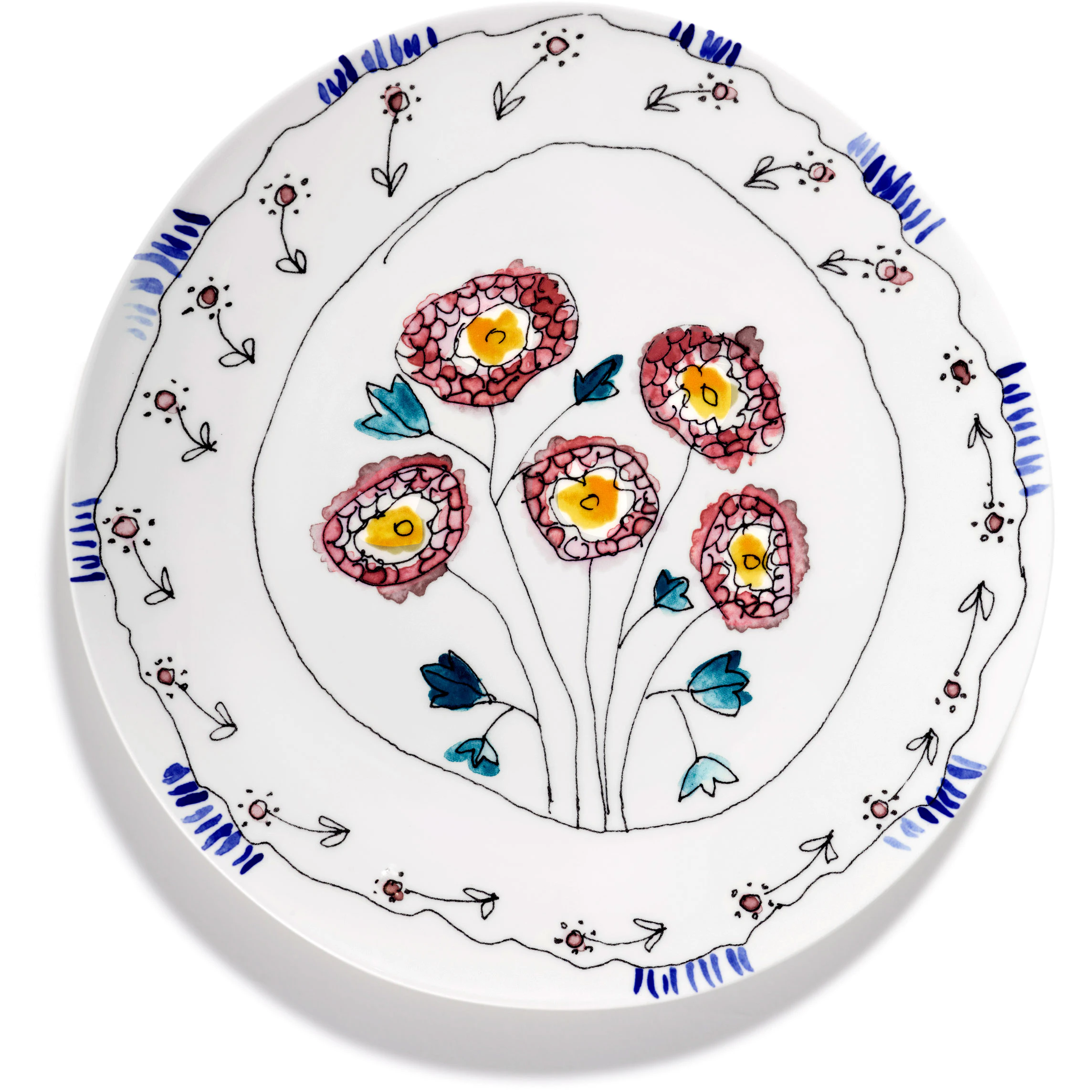 Serax Anemone Milk Serveringsfad L - Serveringsfad Benporcel&aelig;n Bl&aring; - B9223106-307