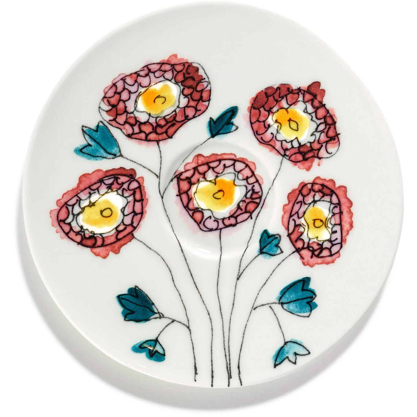 Serax Anemone Milk Underkop Til Kaffekop Lav - Kagetallerken & Desserttallerken Benporcel&aelig;n Bl&aring; - B9223134-307