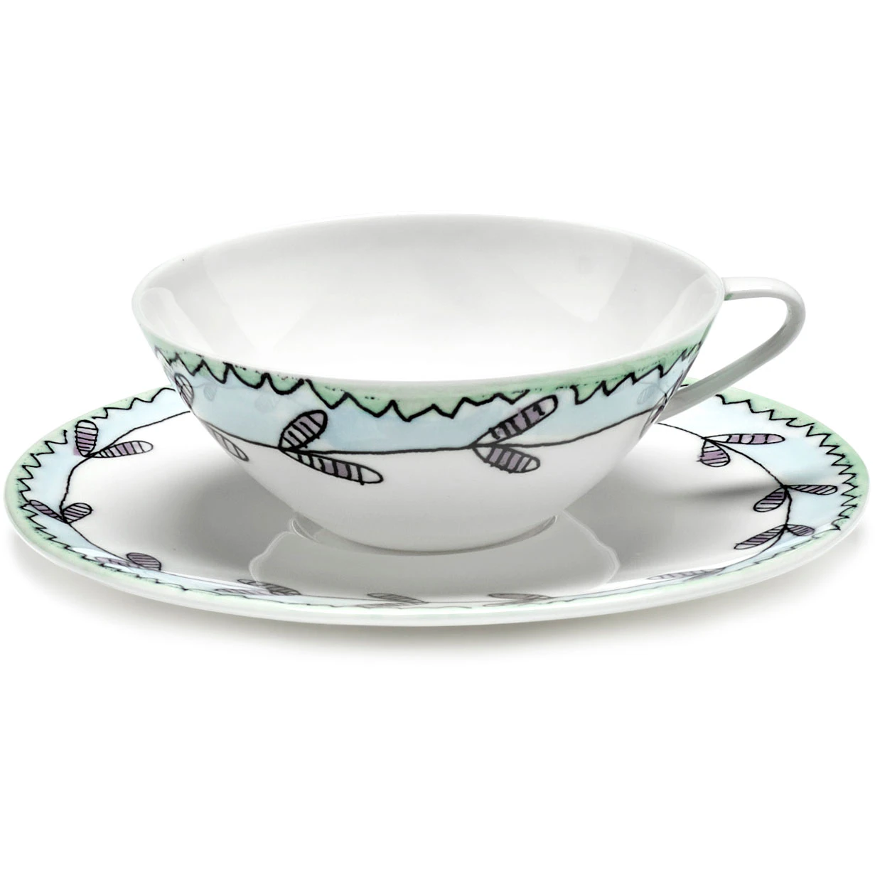 Serax Blossom Milk Kaffekop Lav Med Underkop - Kaffekopper Benporcel&aelig;n Bl&aring; - B9223132-403