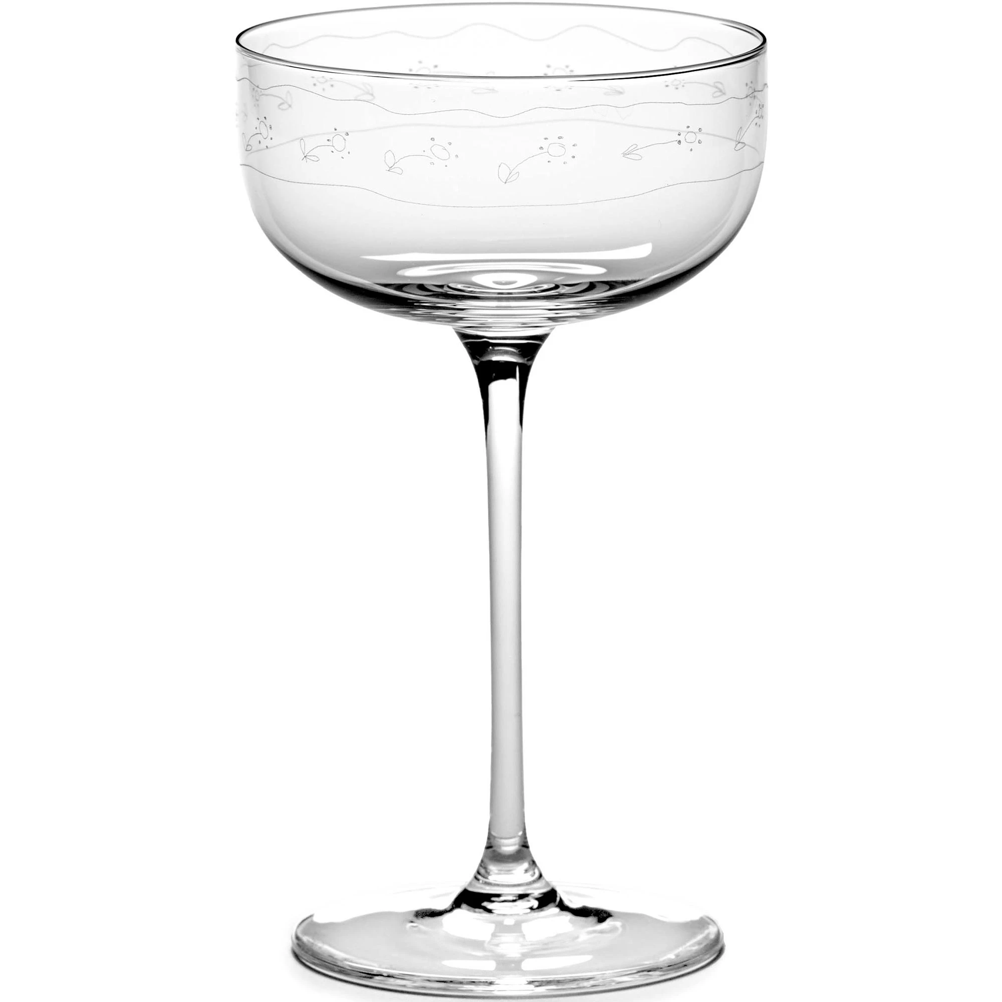 Serax Midnight Flowers Champagnesk&aring;l 24 Cl - Champagneglas Glas Transparent - B0823305-050