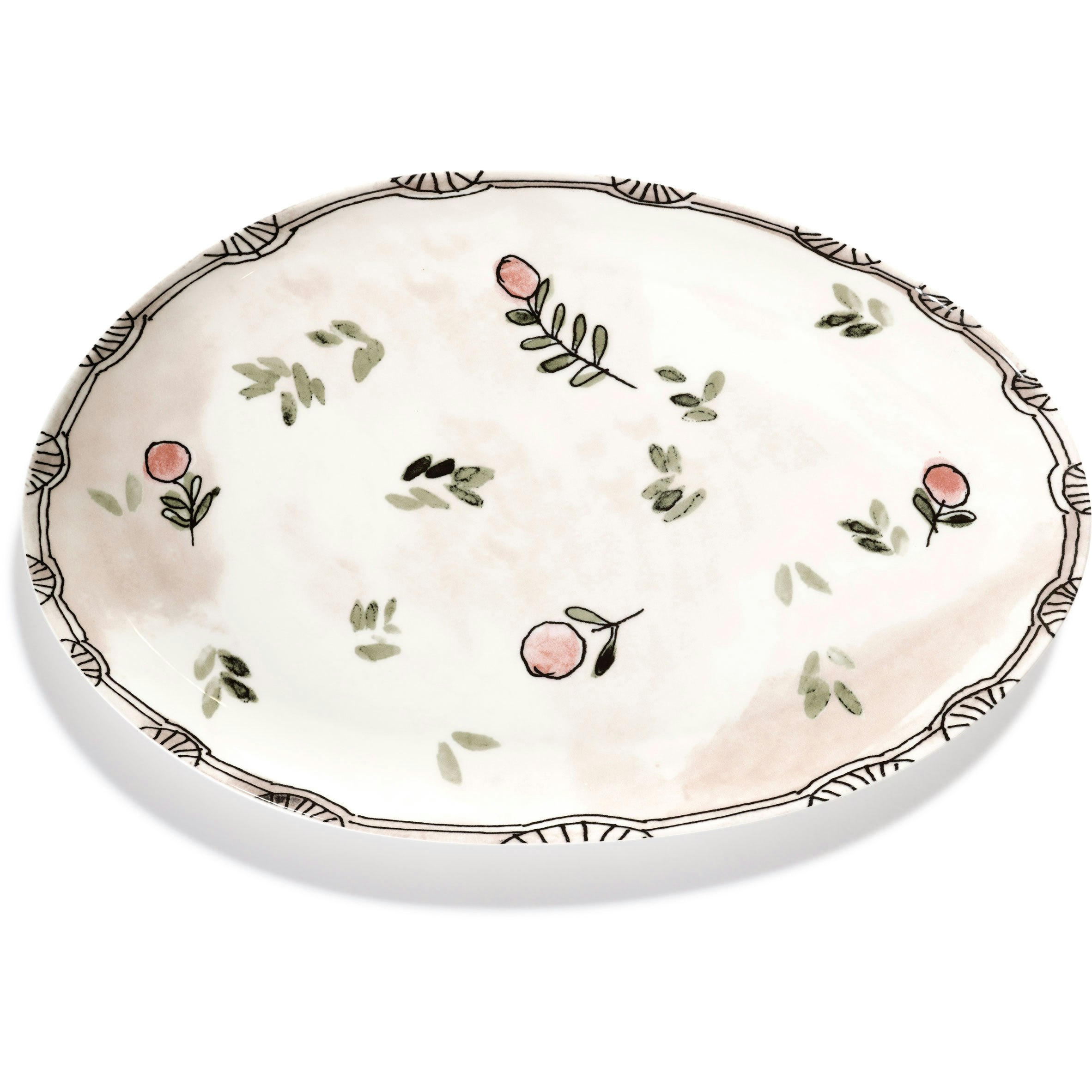 Serax Mirtillo Nude Tallerken Oval &deg;2 S - Serveringsfad Benporcel&aelig;n Rosa - B9223109-414