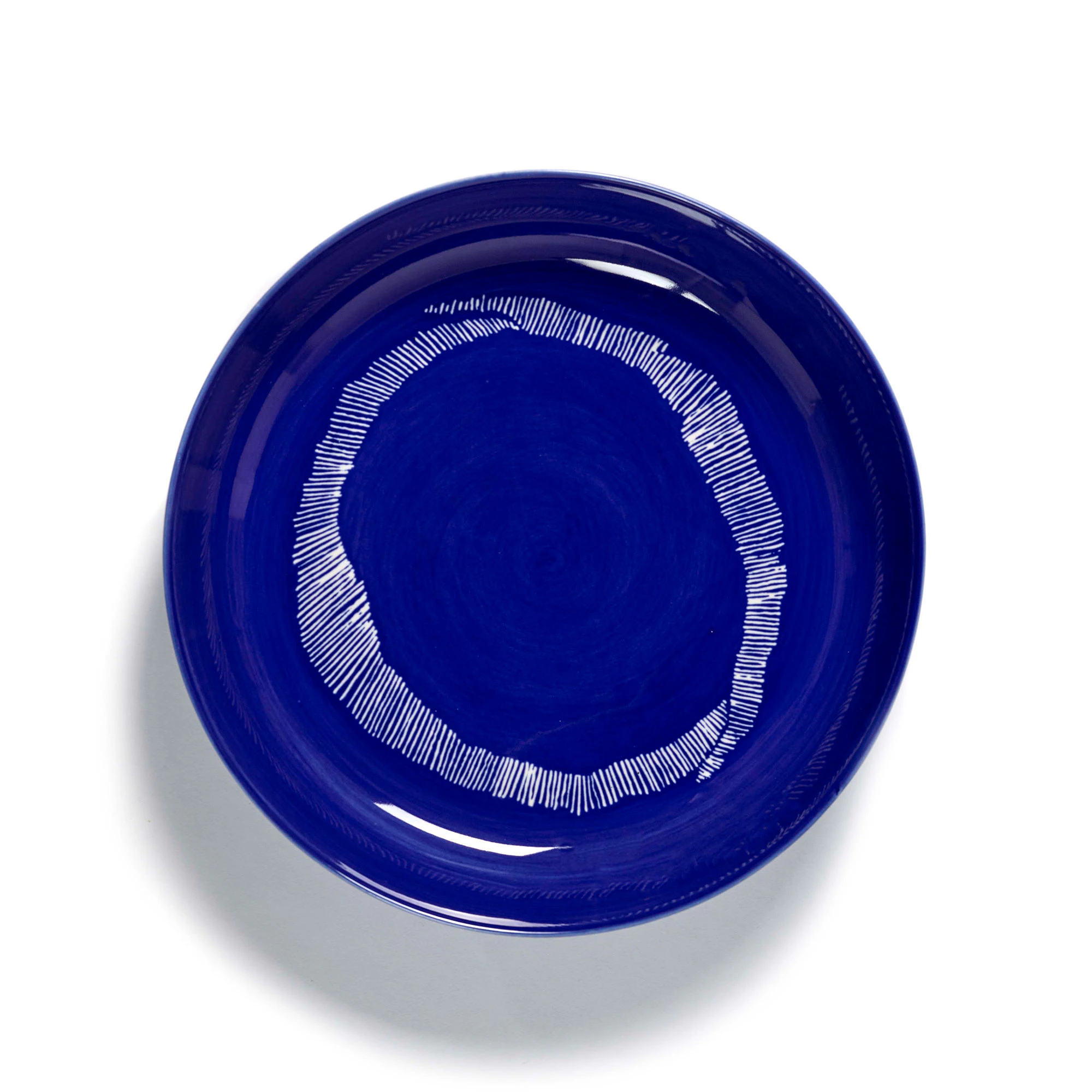 Serax Feast Deep Plate 22 Cm Dark Blue / White Striped - Dybe tallerkner Stent&oslash;j Hvid - B8921008A