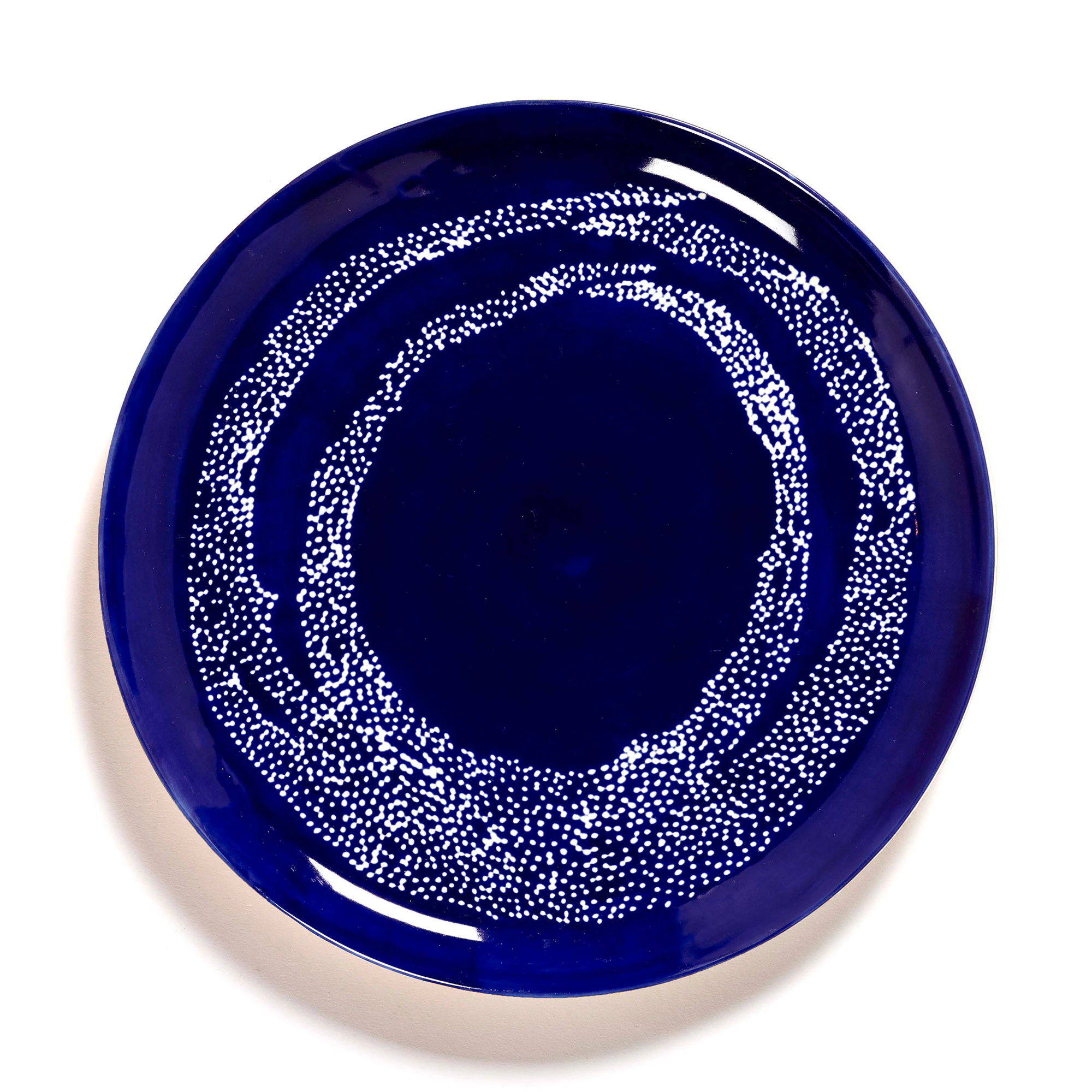 Serax Feast Plate 26,5 Cm Dark Blue / White Dotted - Middagstallerkner Stent&oslash;j Hvid - B8921006I