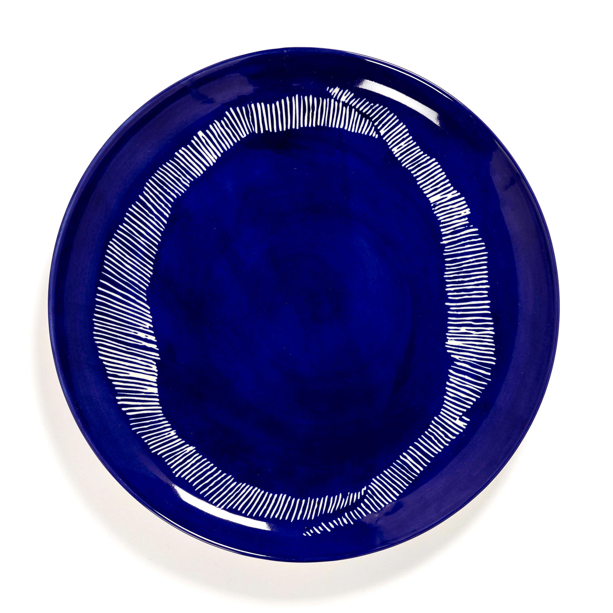 Serax Feast Plate 26,5 Cm Dark Blue / White Striped - Middagstallerkner Stent&oslash;j Hvid - B8921006A