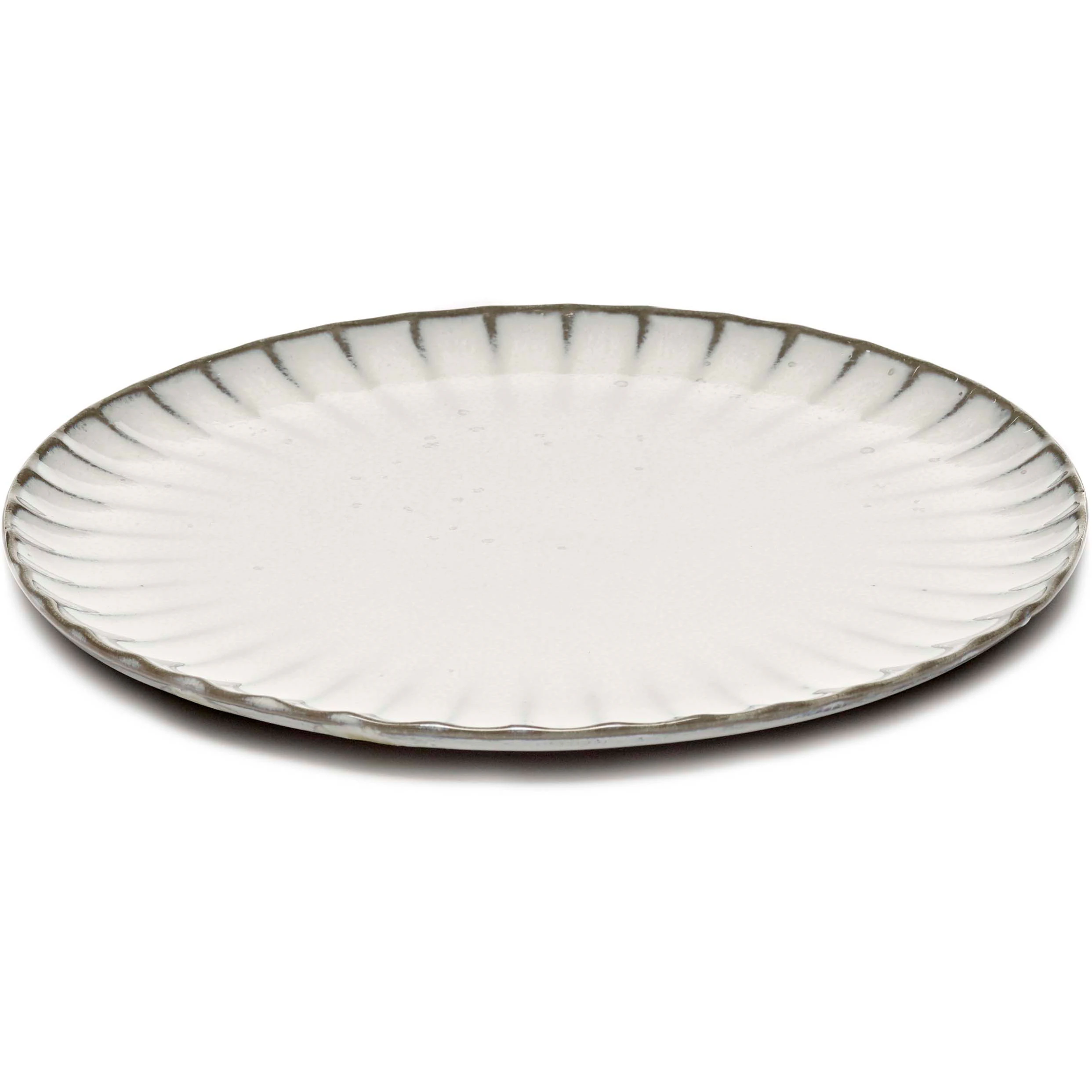 Serax Inku Plate Medium 21 Cm White - Middagstallerkner Stent&oslash;j Hvid - B5120232W