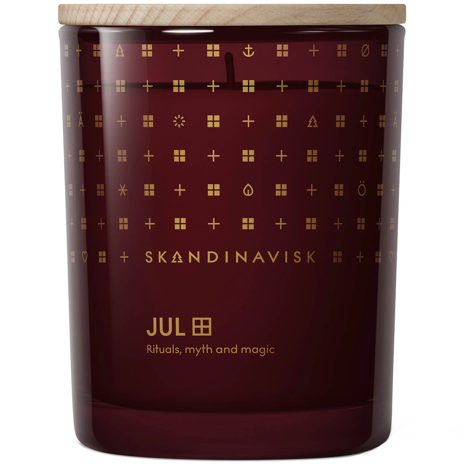 Skandinavisk Jul Special Edition Duftlys Med L&aring;g 200 g - Duftlys Svensk Rapsvoks Merlot - 20137