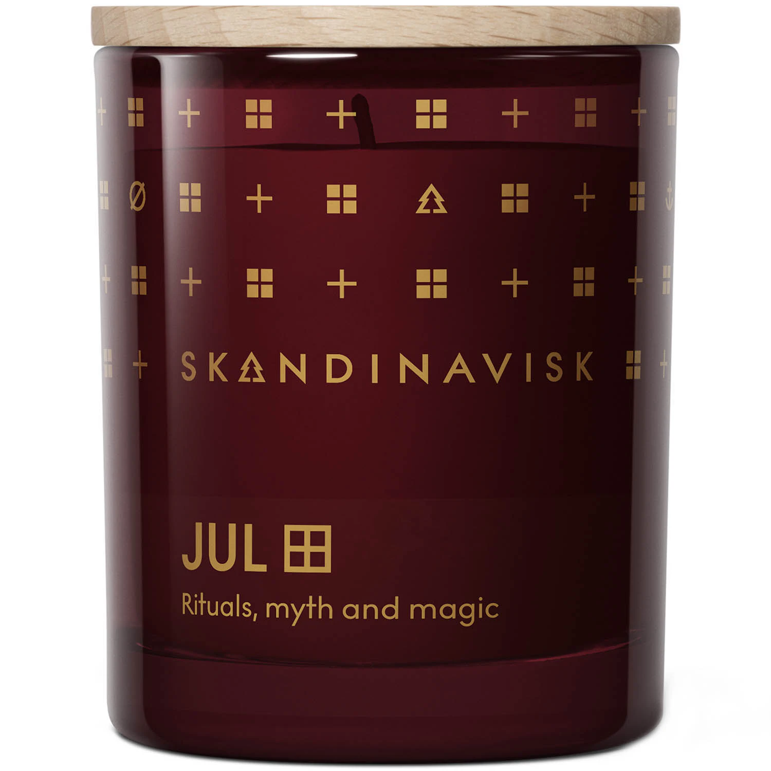 Skandinavisk Jul Special Edition Duftlys Med L&aring;g 65 g - Duftlys Svensk Rapsvoks Merlot - 20220