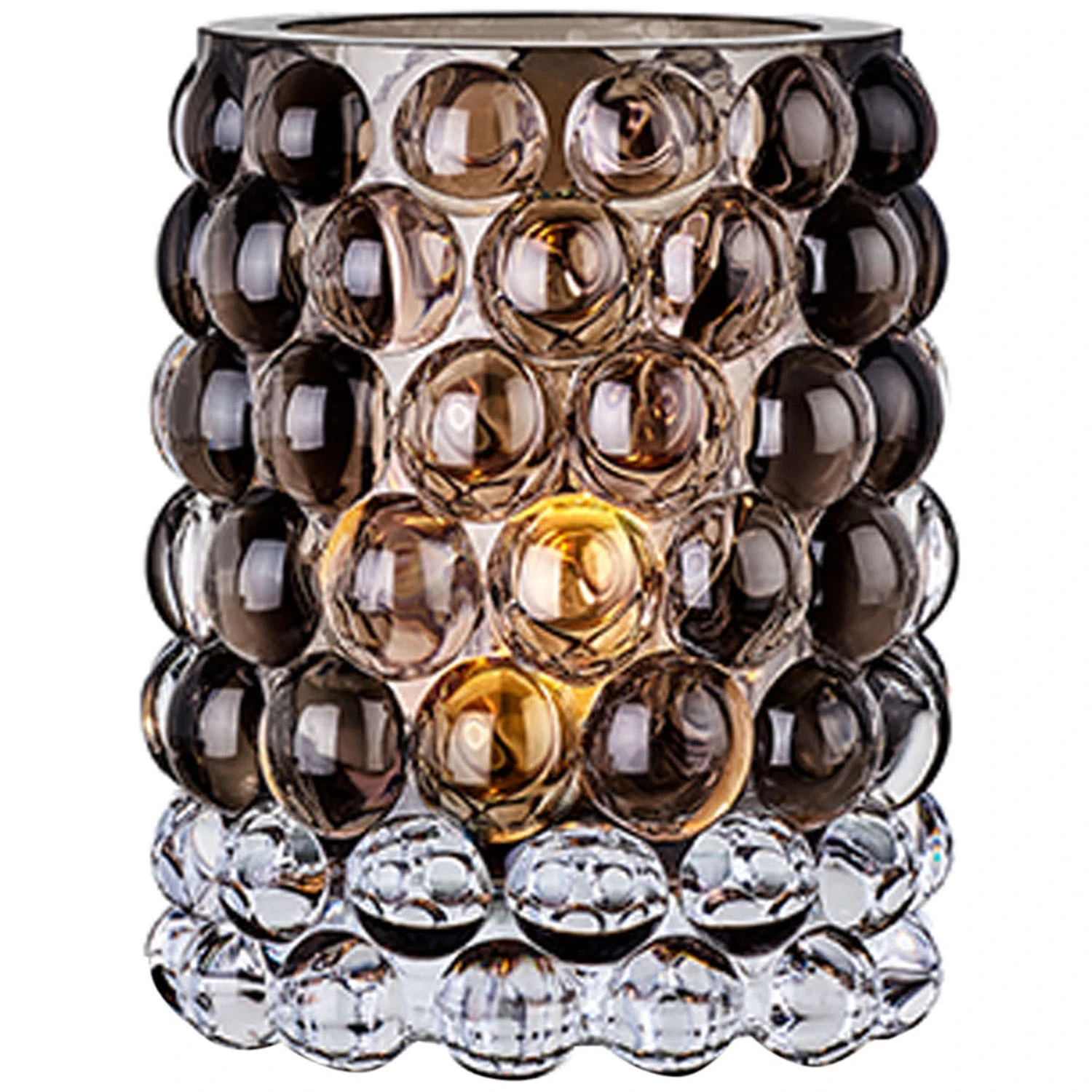 Skogsberg & Smart Hurricane Boule Lysestage Regular 12 Cm - Lysestager Glas Tobacco - SSHURRBOULE005