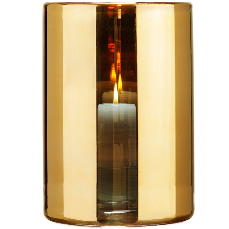 Hurricane Lysestage / Vase 28 cm, Guld