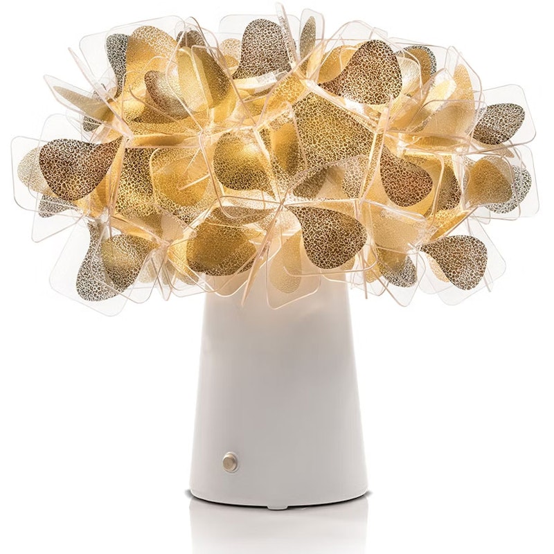 Clizia Bordlampe Bærbar, Guld / Hvid