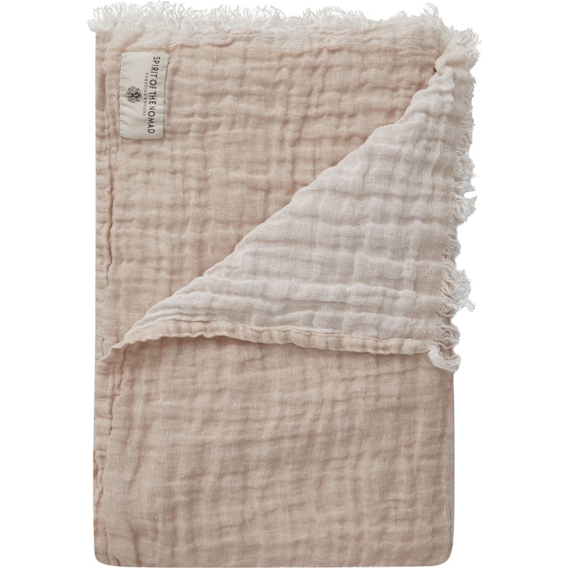 Linen Plaid 130x170 cm, Offwhite / Desert Beige